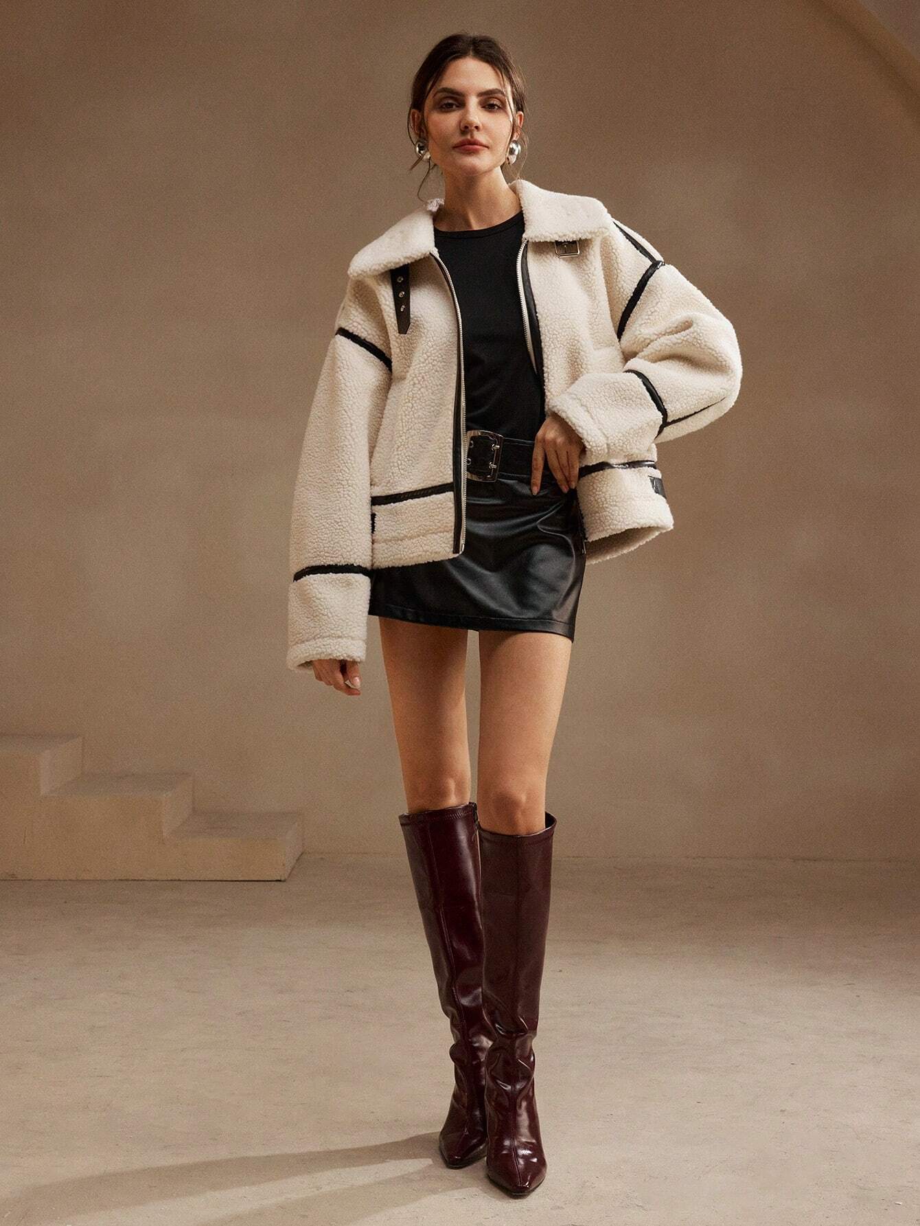 Sophie Biker Jacket | Relaxed Fit Jacket With Contrasting Trim