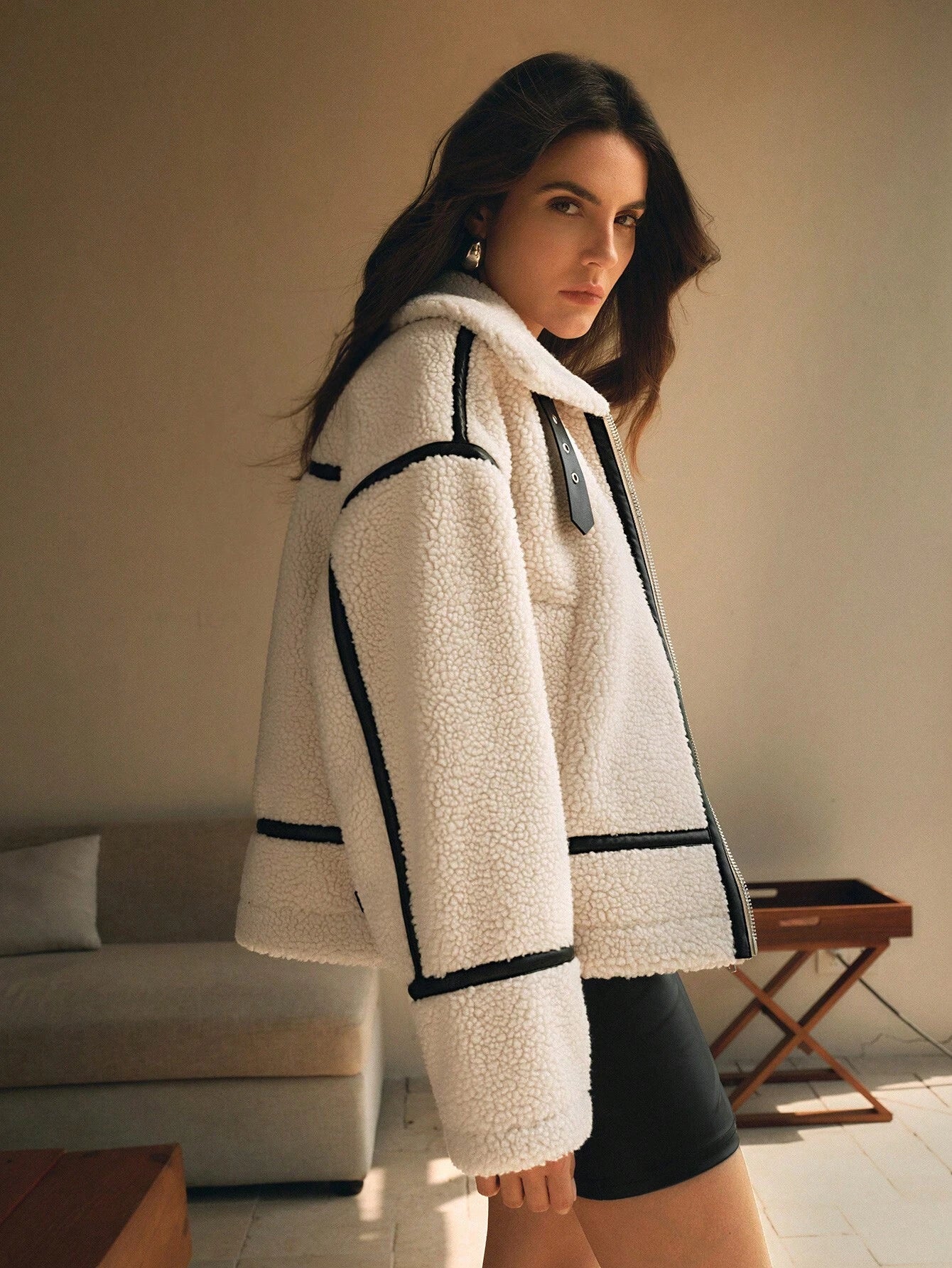 Sophie Biker Jacket | Relaxed Fit Jacket With Contrasting Trim