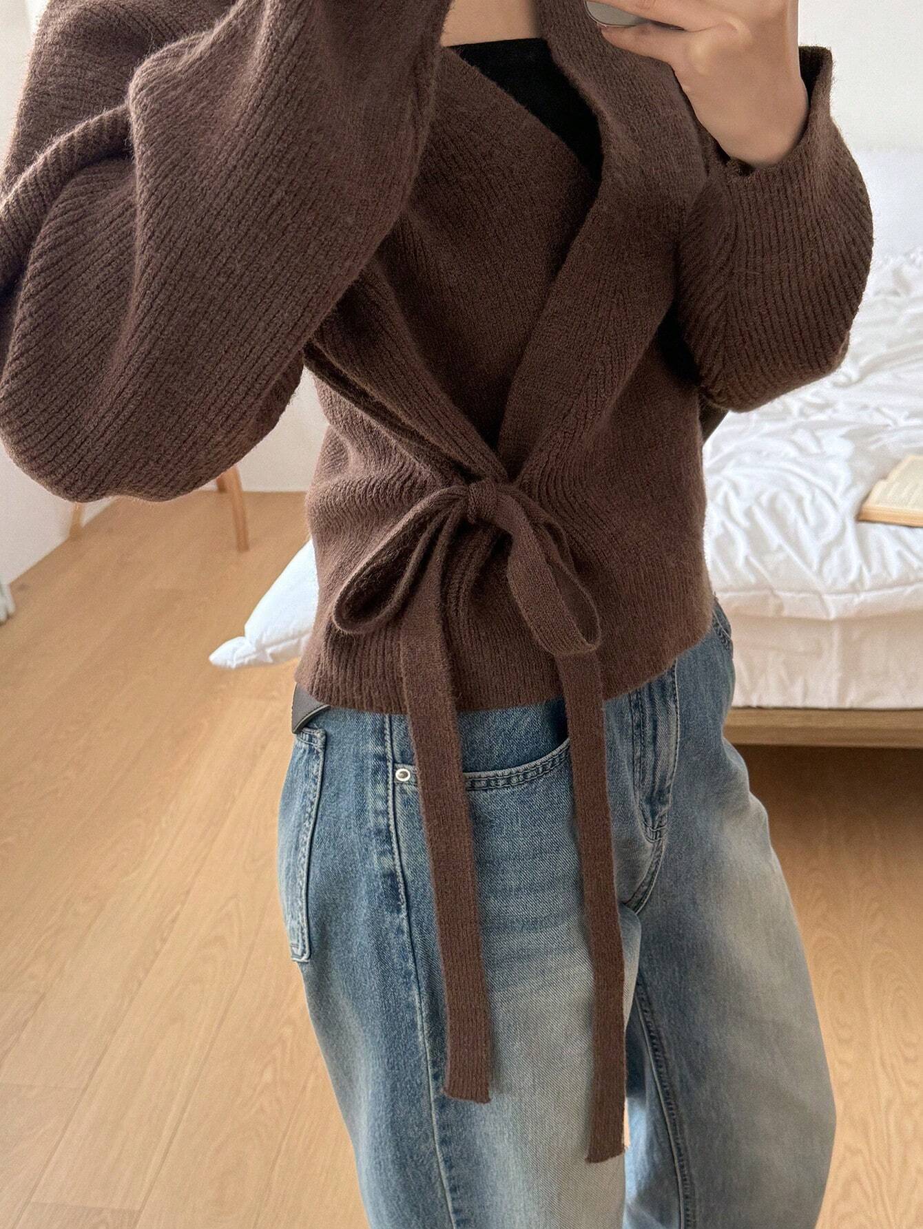 Olivia Knitted Wrap Sweater | Comfortable Soft Sweater