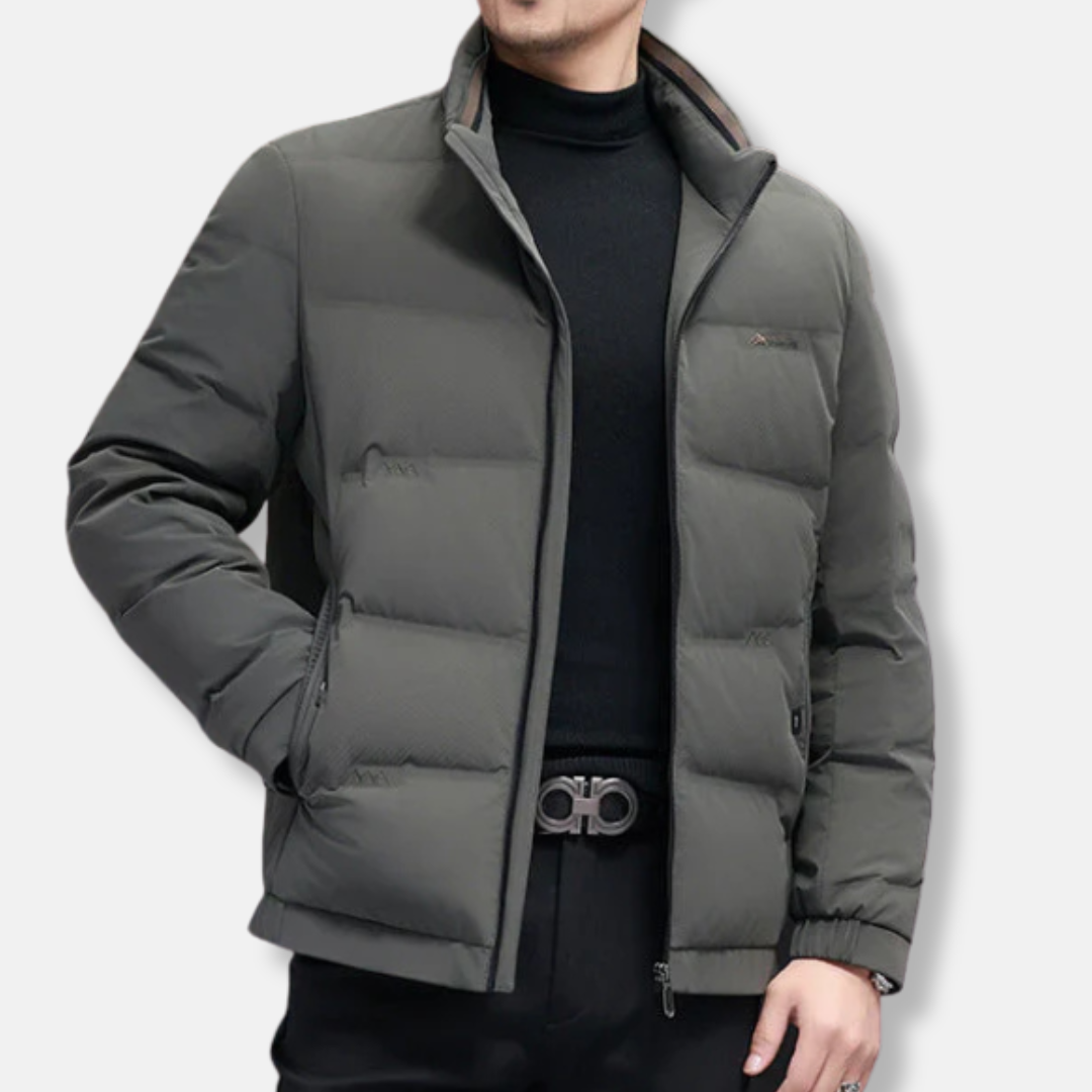 Men's Puffer Jacket – Quilted Design – Regular Fit – Stand-Up Collar – Lightweight Warmth