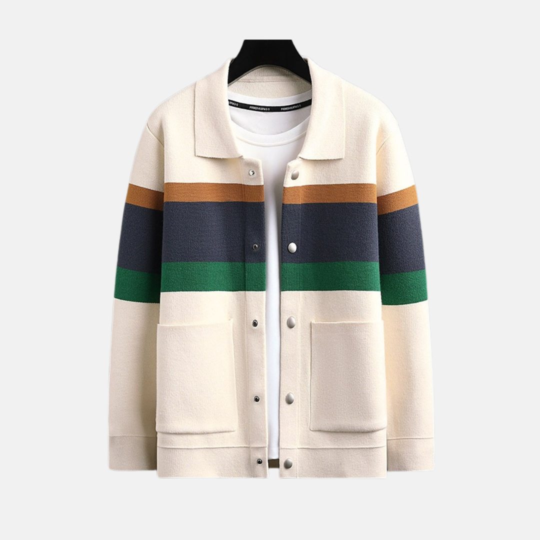 Men's Cardigan - Cotton blend - Regular Fit - Pointed Collar