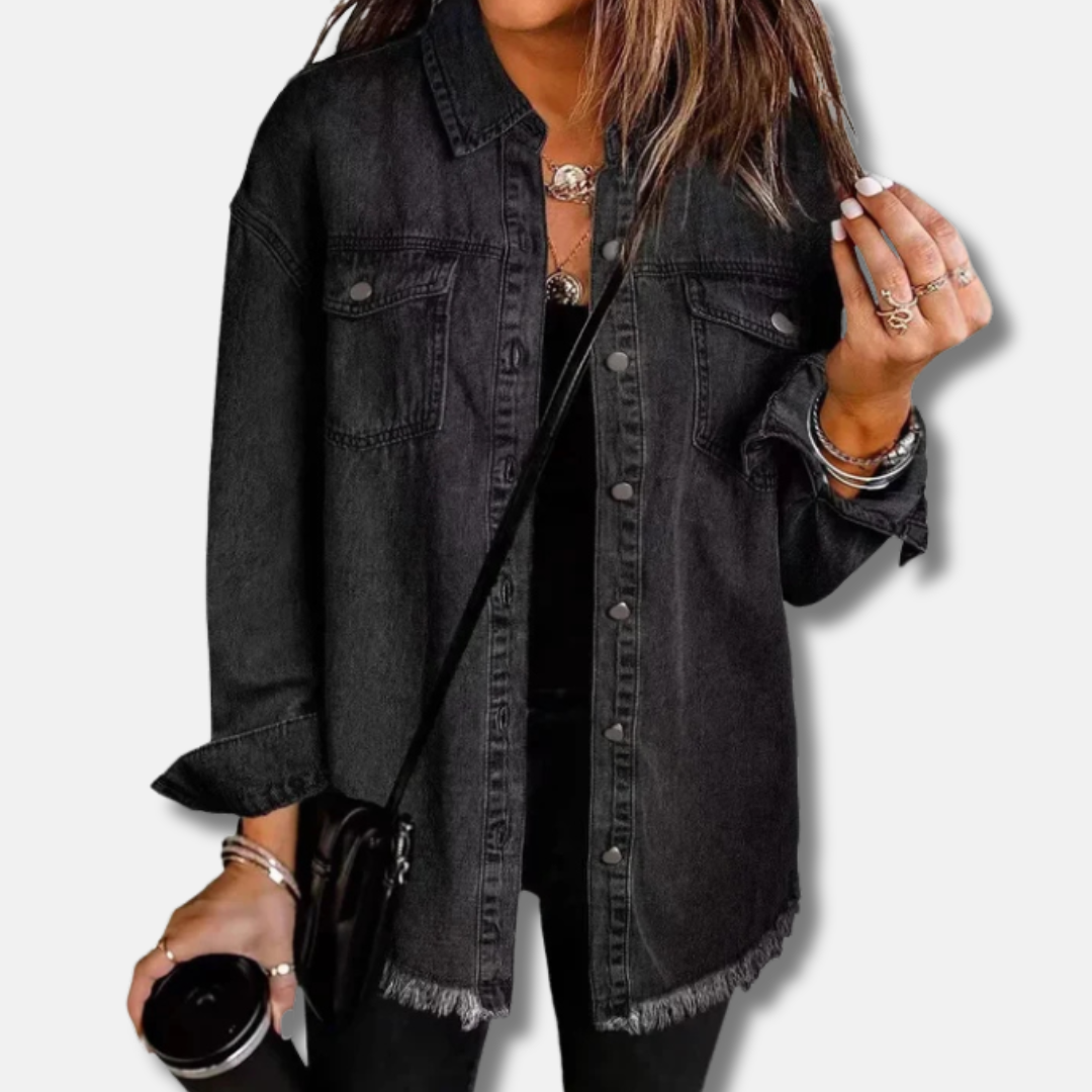 Women's Shacket - Woven Denim - Tunic length