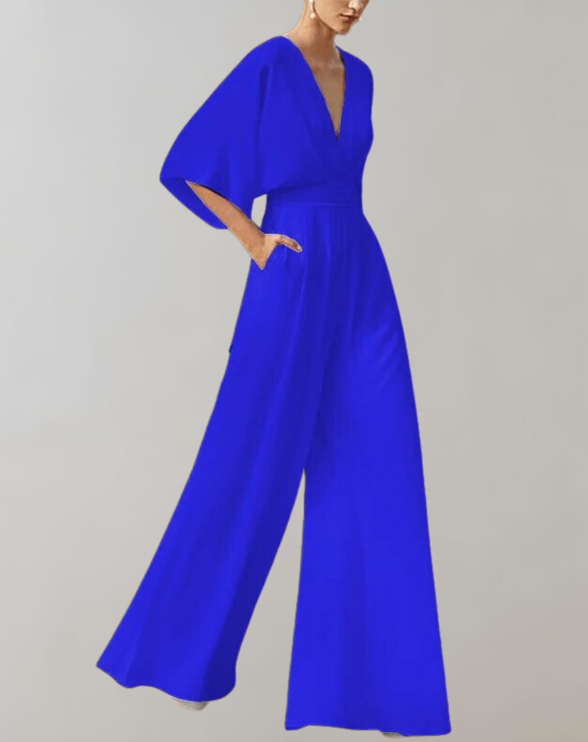 Stylish Butterfly Sleeve Flowing Jumpsuit for Women