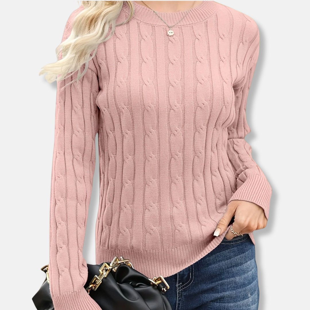 Women's sweatshirt – Cable knit – Relaxed fit – Long sleeve with ribbed cuffs