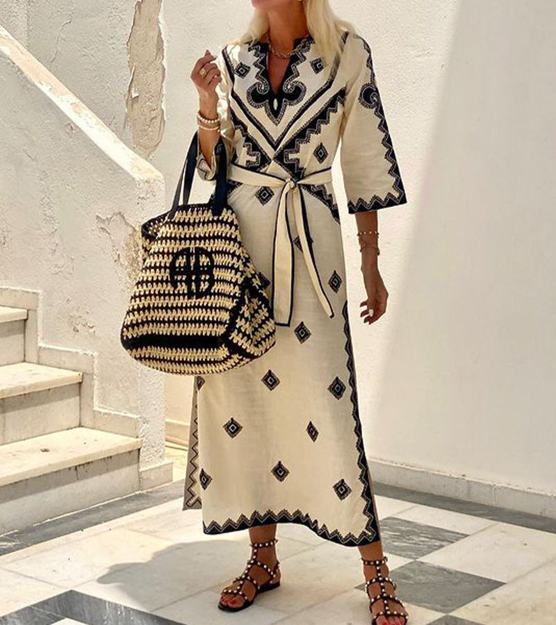 Elegant Maxi Kaftan with Print