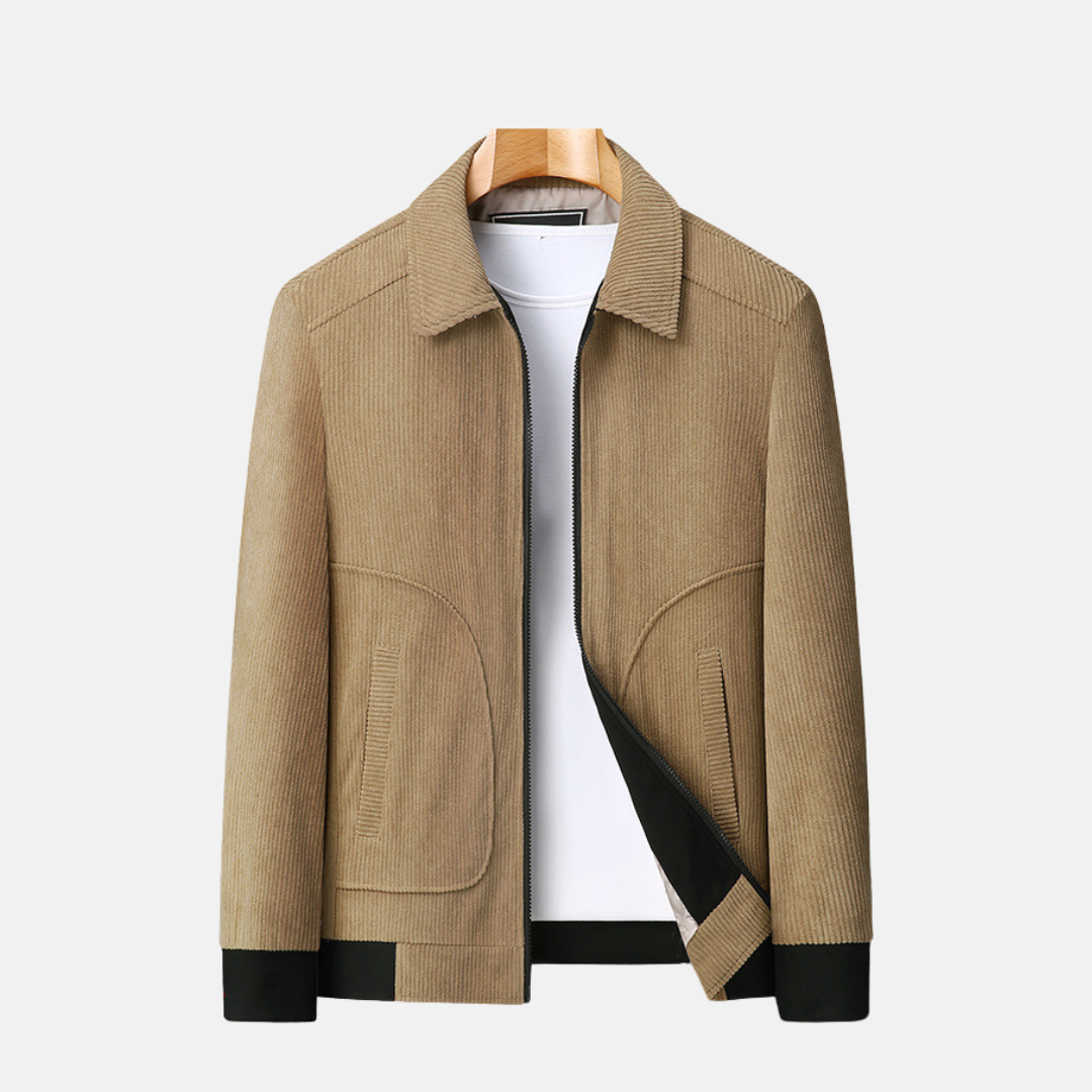 Men's Jacket - Corduroy - Loose Fit - Hip Length - Collar