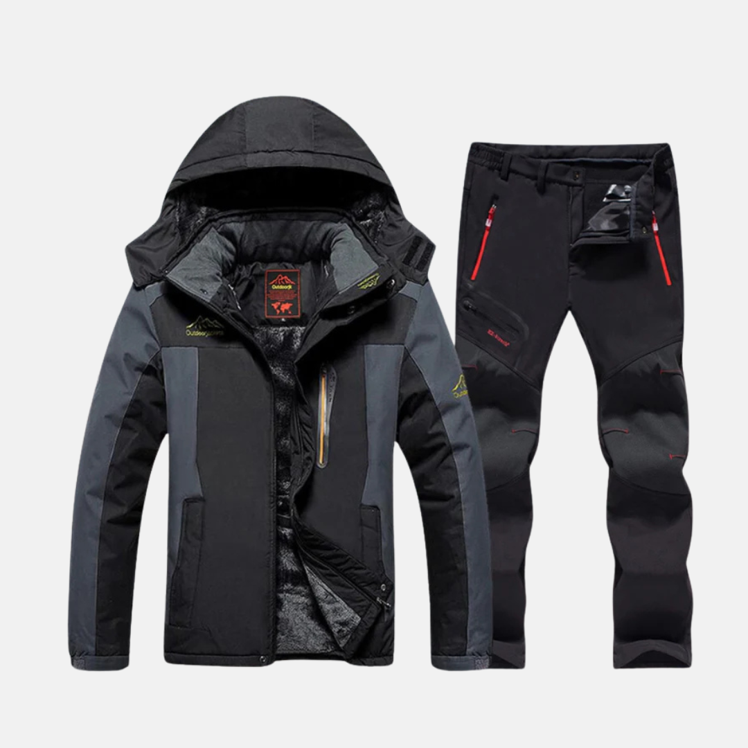 Men's Two Piece Set - Technical Fabric - Relaxed Fit - Adjustable Hood