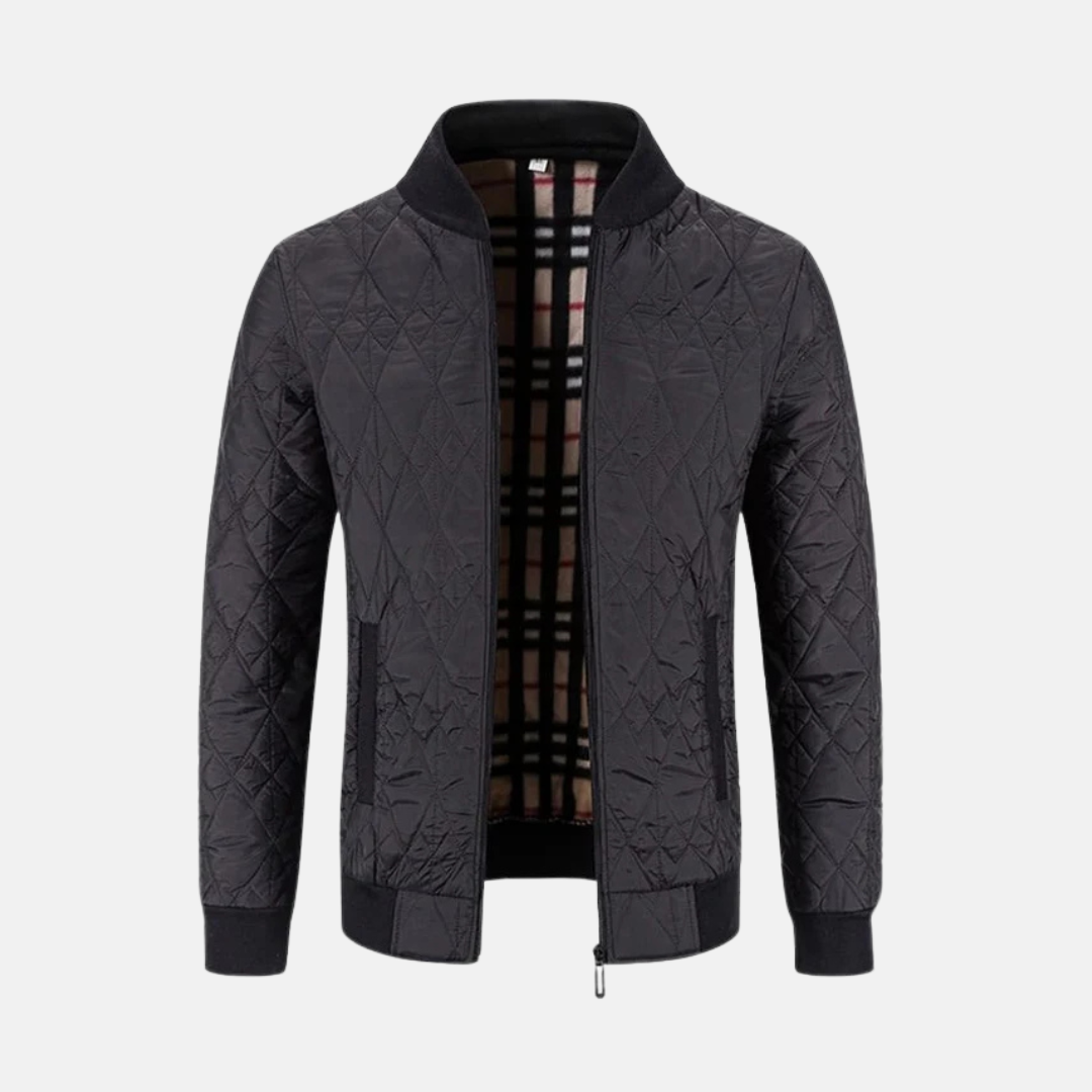 Men's Bomber Jacket – Quilted Design – Regular Fit – Zip Closure – Ribbed Cuffs