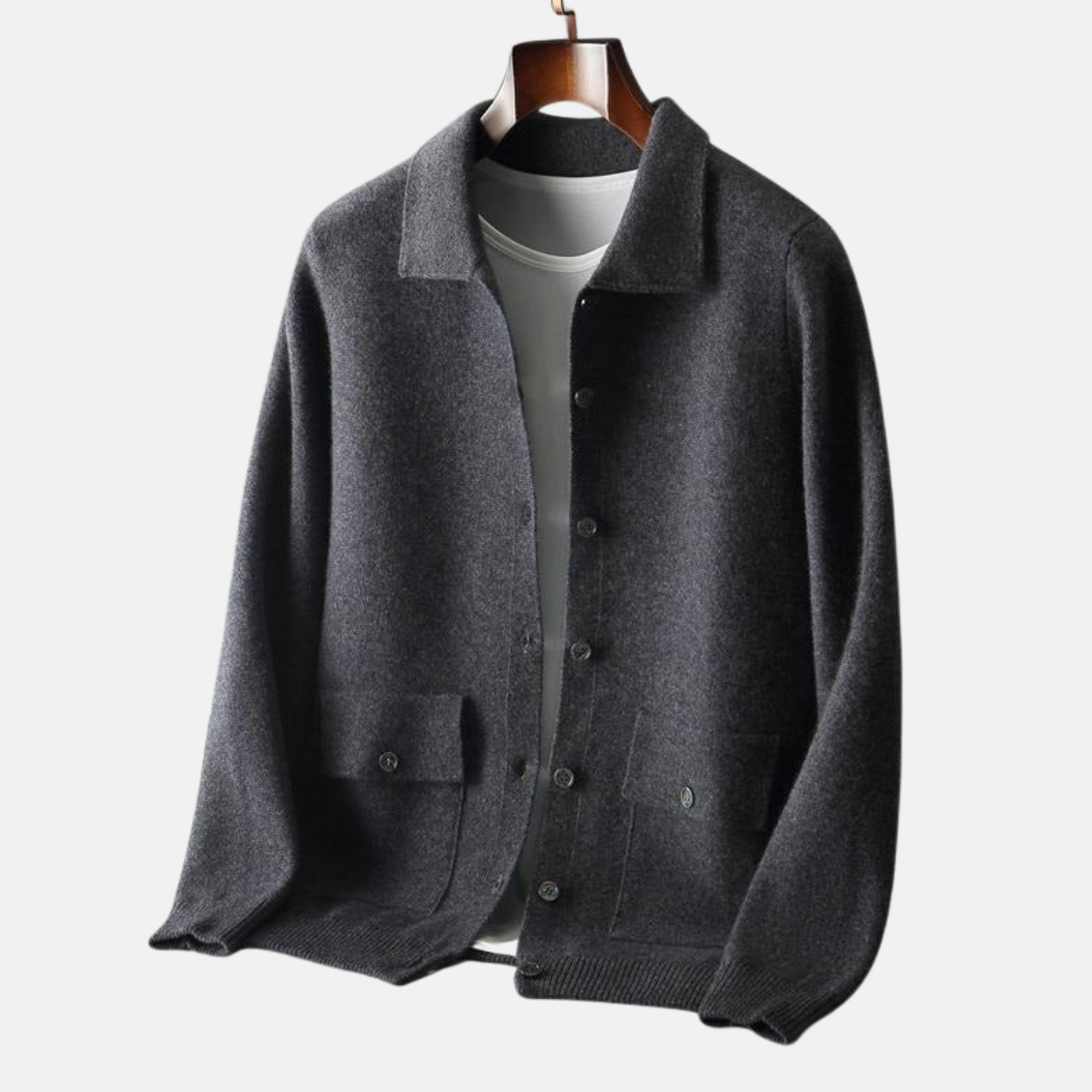 Men's Cardigan - Fine Knit - Straight Fit - Shawl Collar