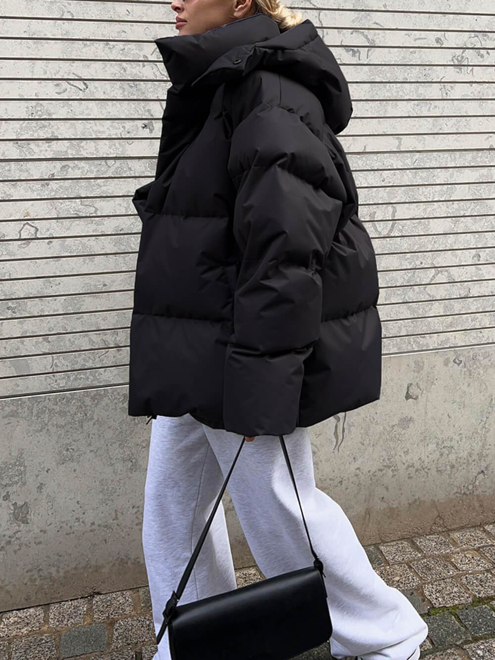 Saar Oversized Puffer Jacket | Hooded Hip-Length Jacket