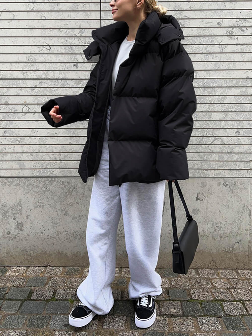 Saar Oversized Puffer Jacket | Hooded Hip-Length Jacket