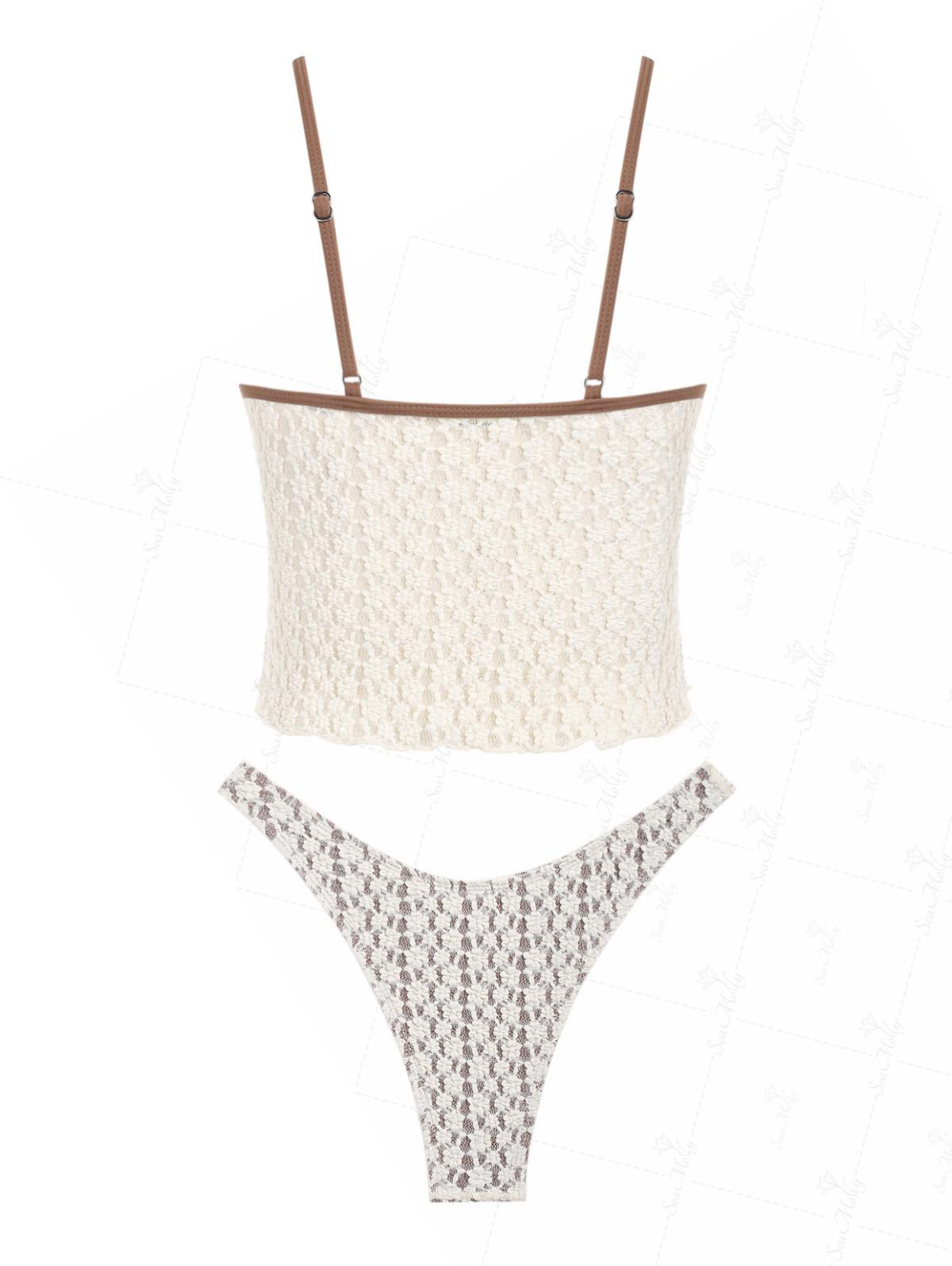 Vintage lace jacquard bikini for women