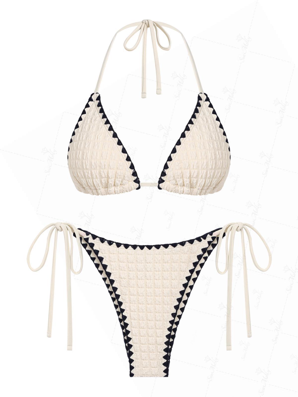 Seamolly halter triangle bikini set for women