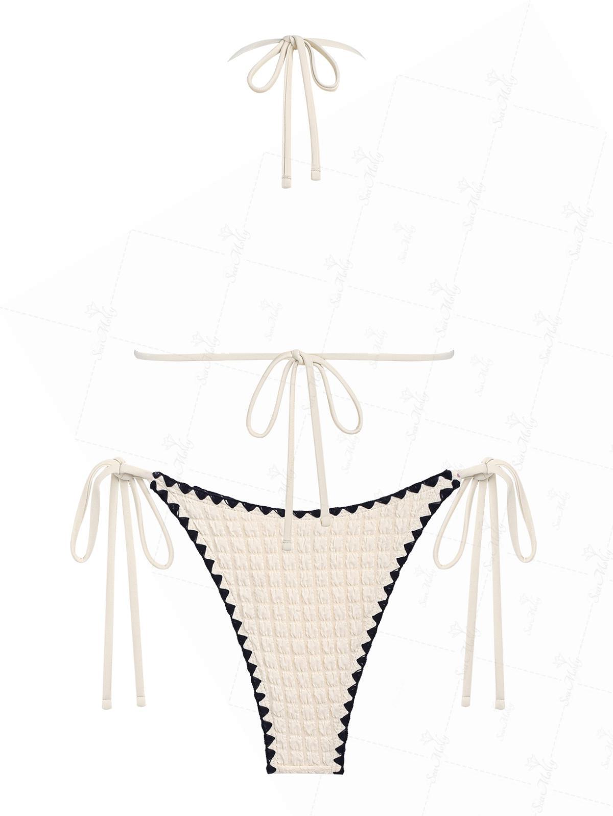 Seamolly halter triangle bikini set for women