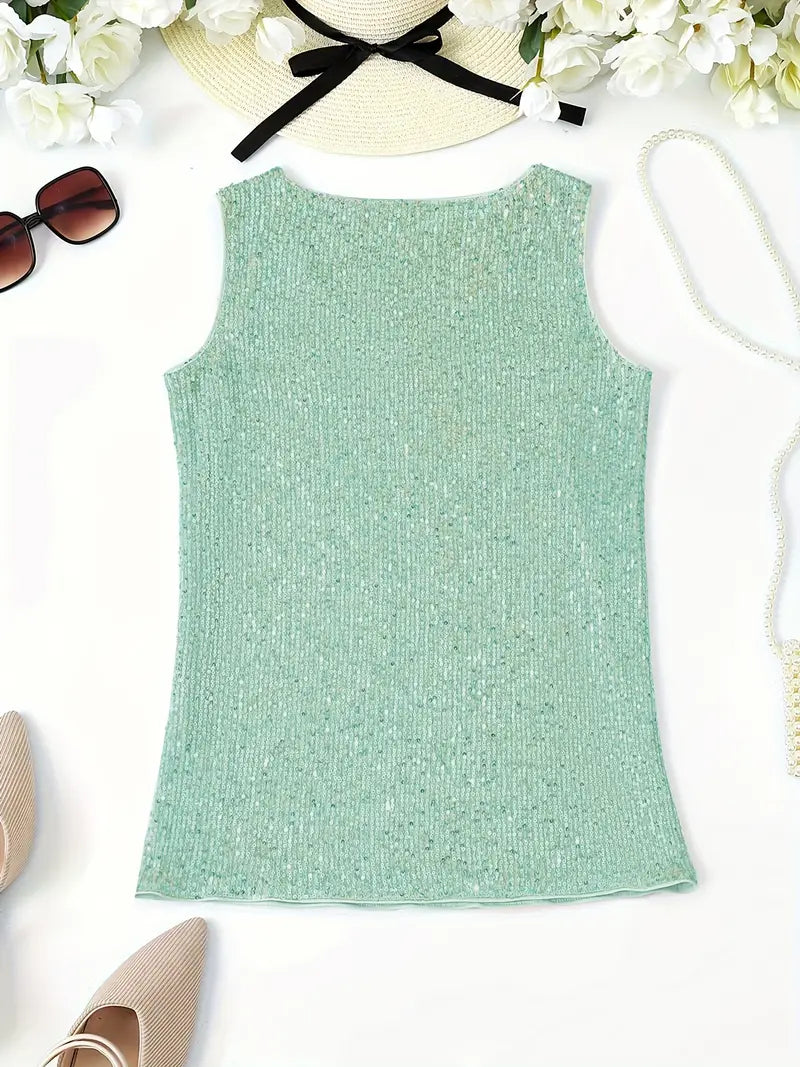 Sleeveless Top with Sequins for Women