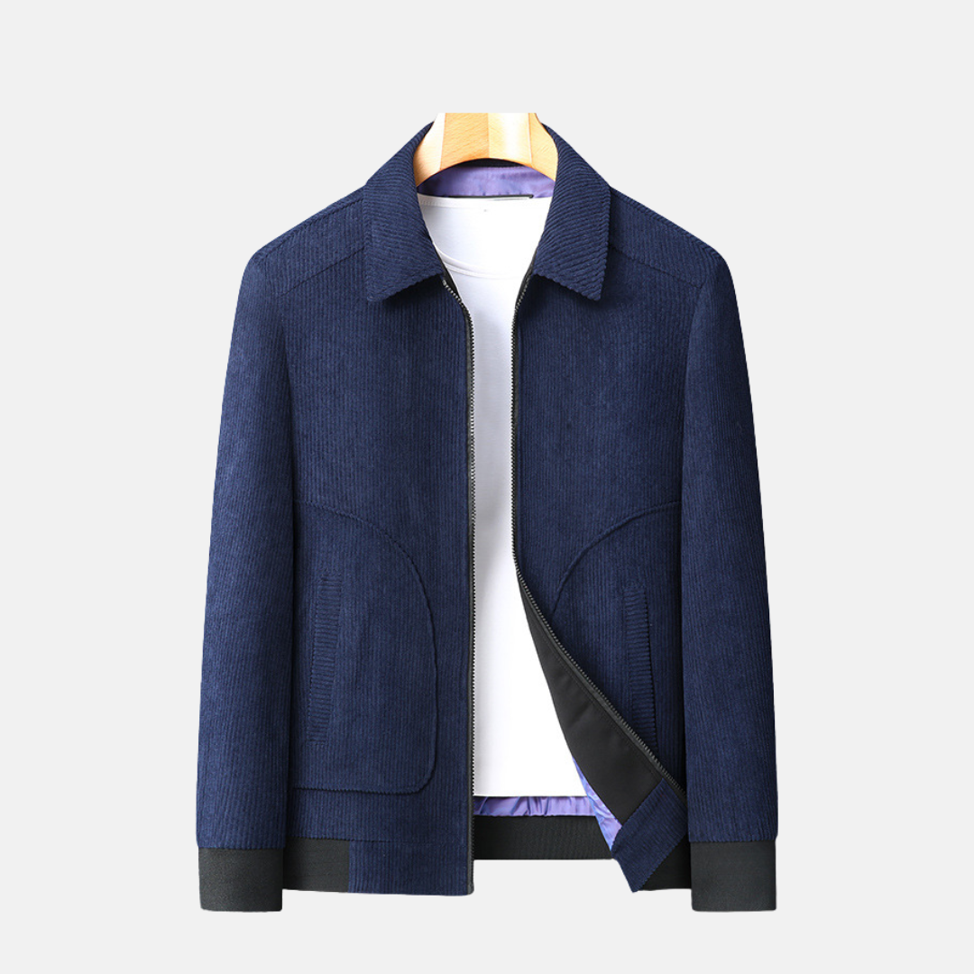 Men's Jacket - Corduroy - Loose Fit - Hip Length - Collar