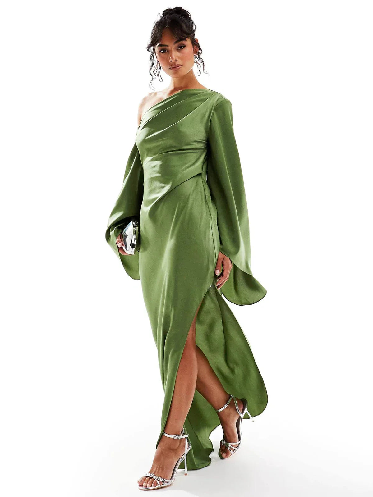 Elegant Long Dress with Bell Sleeves