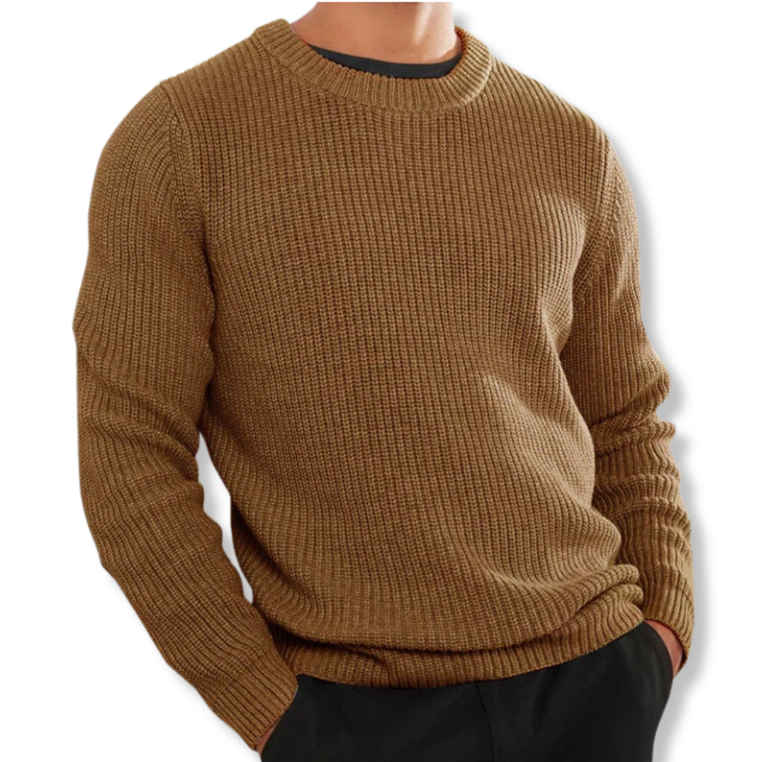Men's Sweatshirt – Relaxed Fit – Ribbed – Long Sleeves – Round Neck