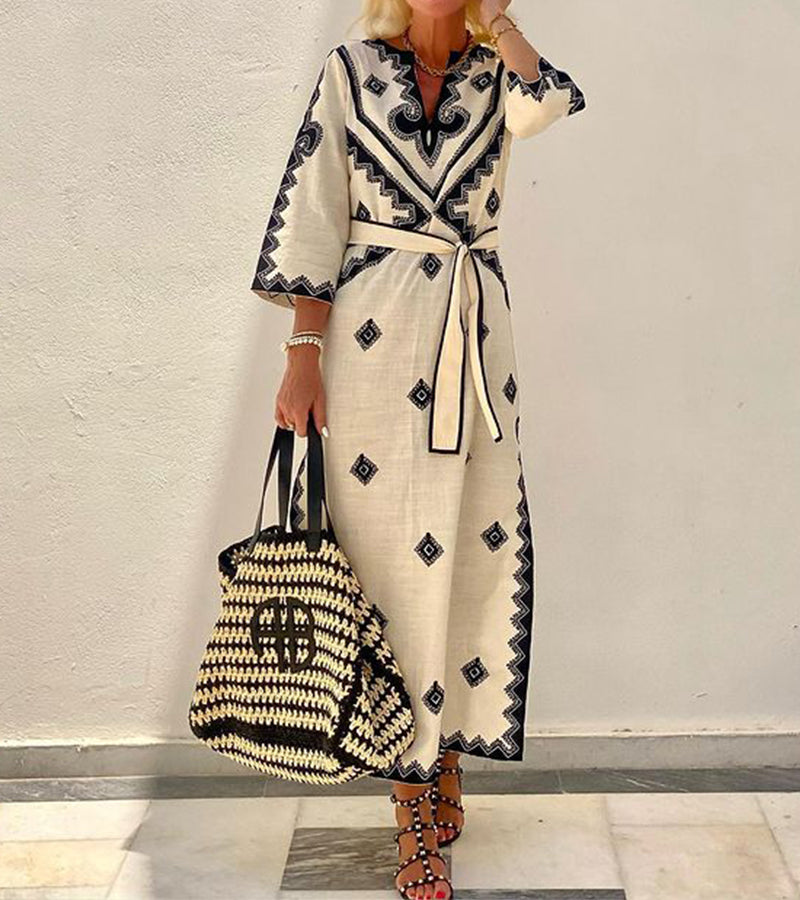 Elegant Maxi Kaftan with Print