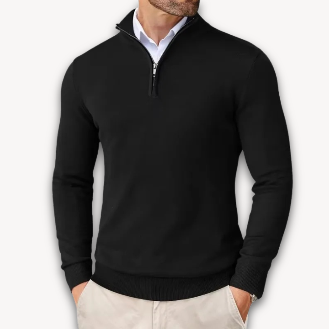 Lichtgewicht Katoenen Quarter-Zip Trui voor Heren – Casual