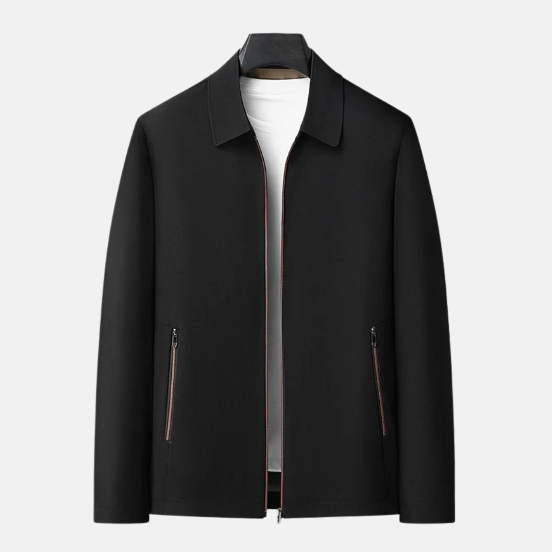 Men's Jacket - Woven Fabric - Regular Fit - Waist Length - Point Collar