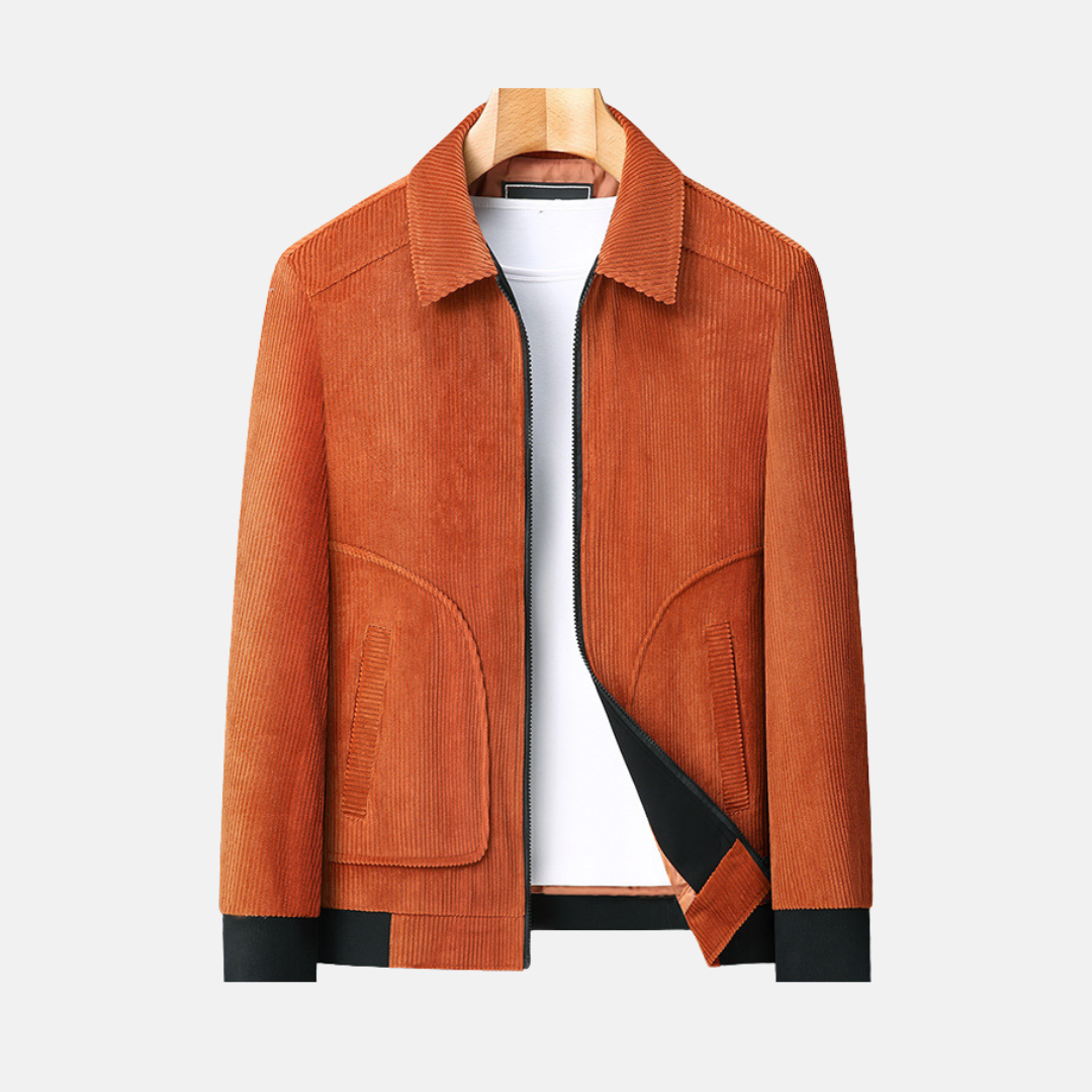 Men's Jacket - Corduroy - Loose Fit - Hip Length - Collar