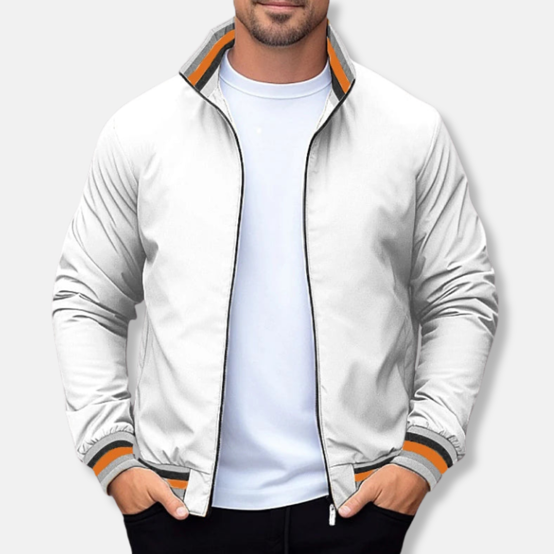 Men's Bomber Jacket - Regular Fit - Ribbed Collar And Cuffs