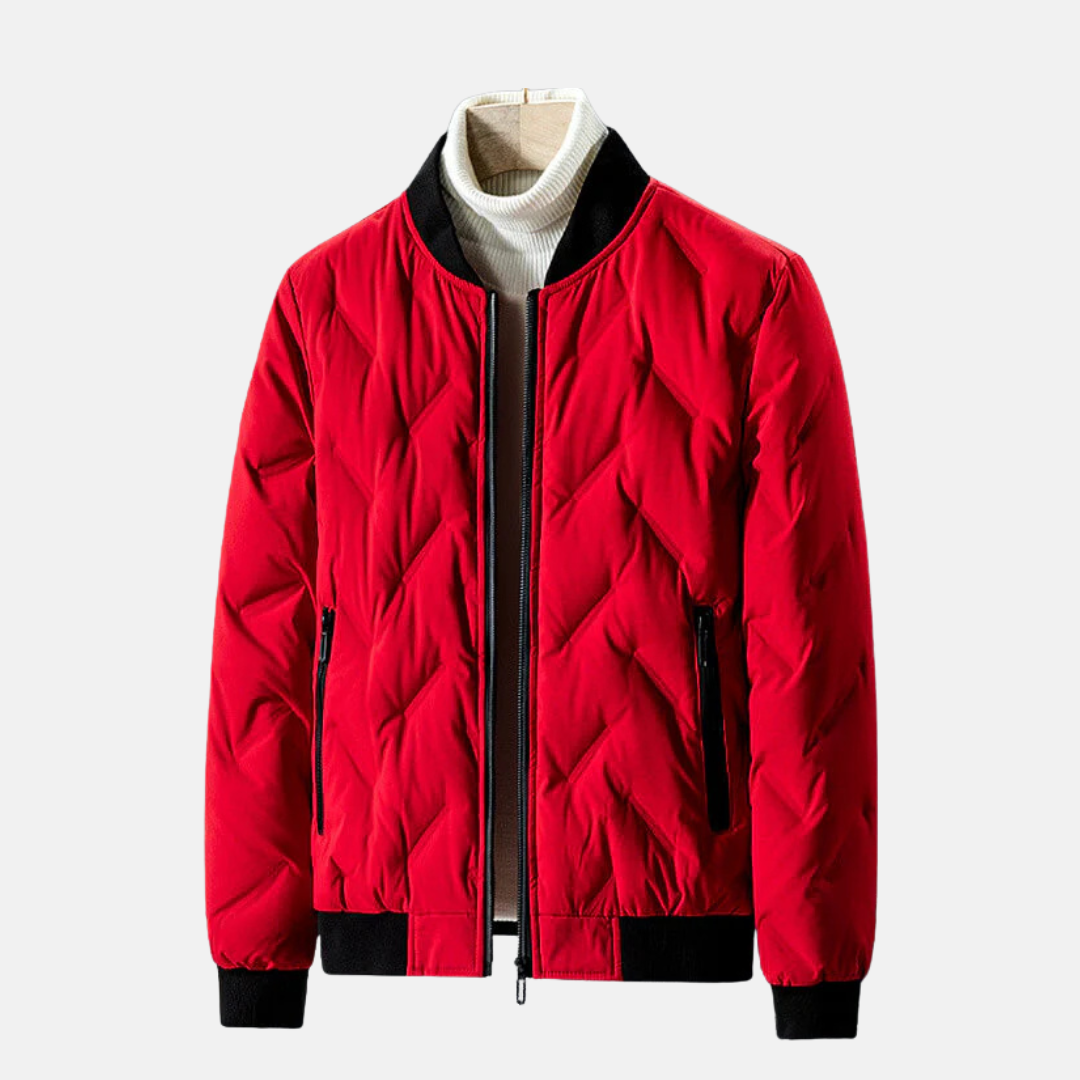 Men's Jacket - Woven Fabric - Regular Fit - With Zipper Closure - Side Pockets