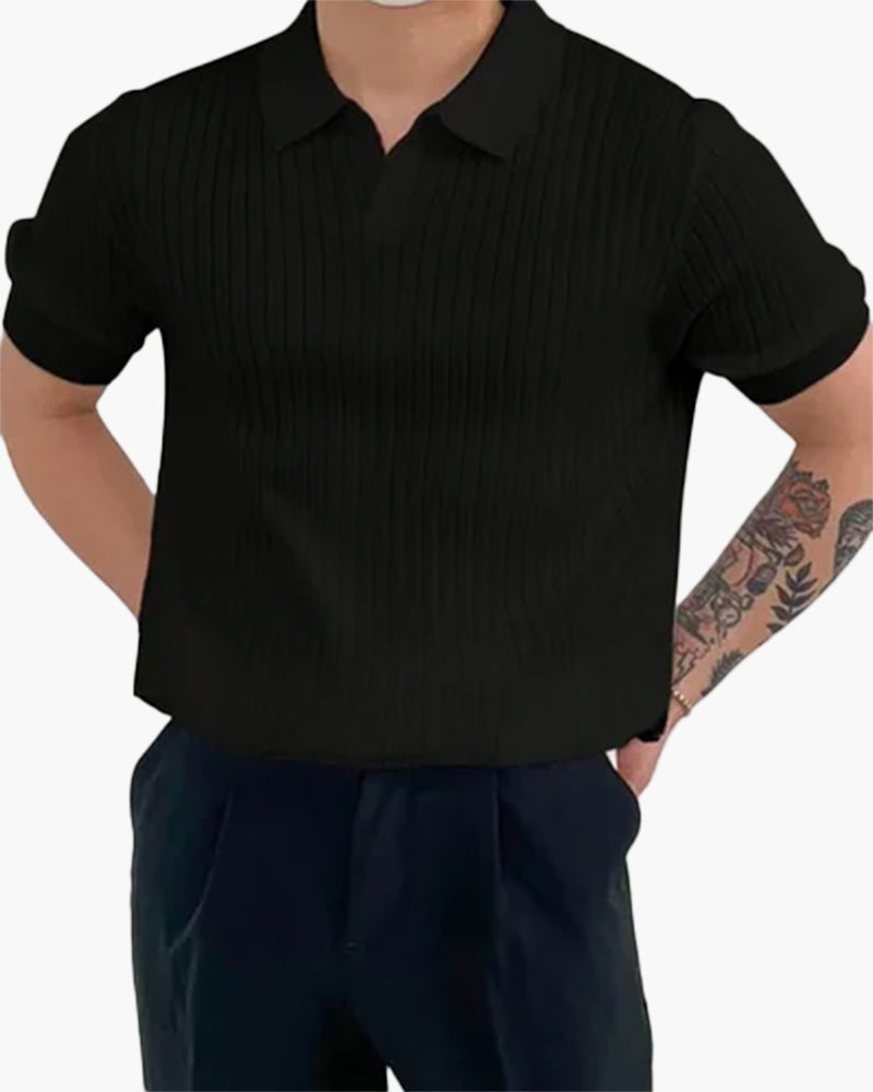 Poloshirt van Katoen met Structuur voor Heren