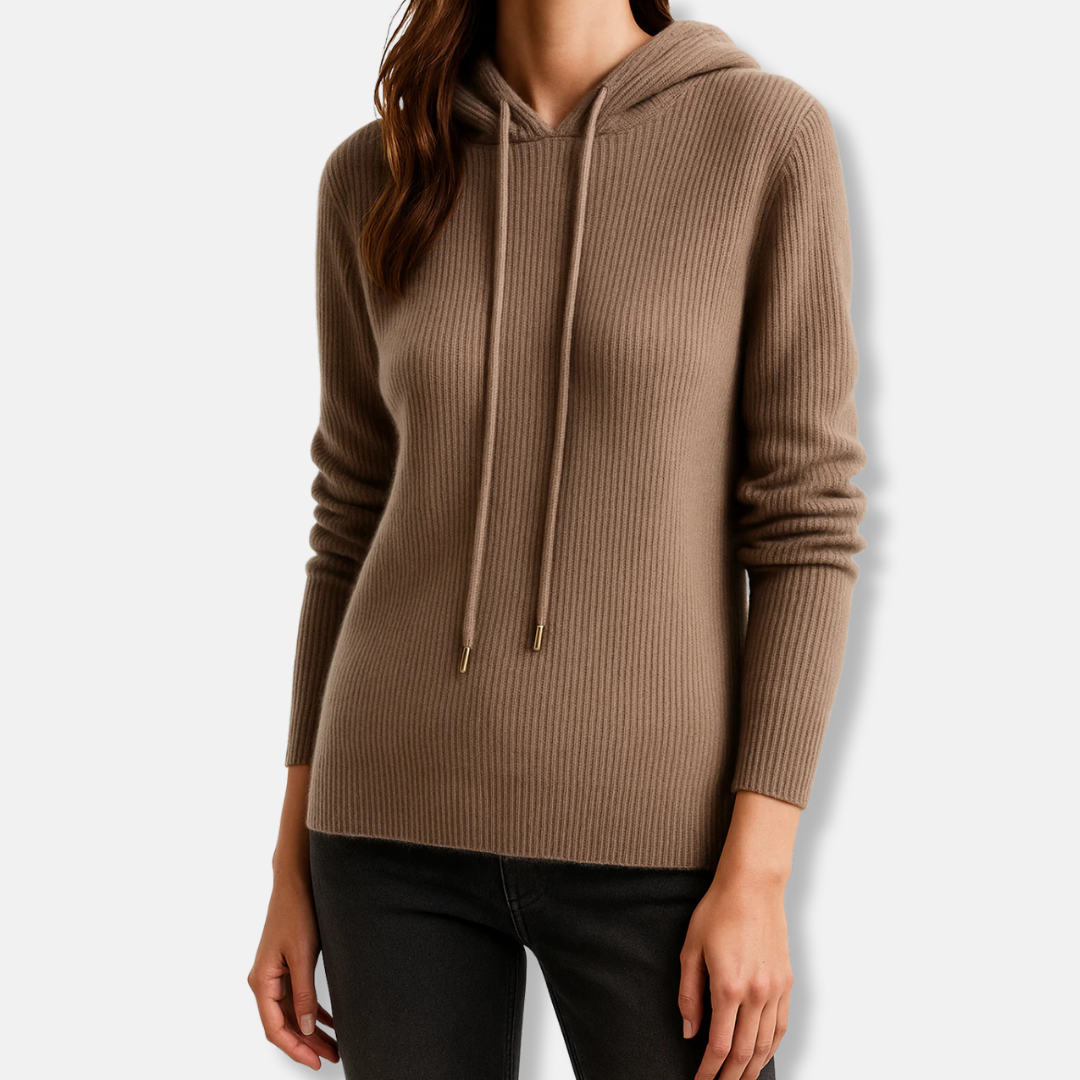 Women's Hoodie - Fine Knit - Relaxed Fit - Hood With Drawstring