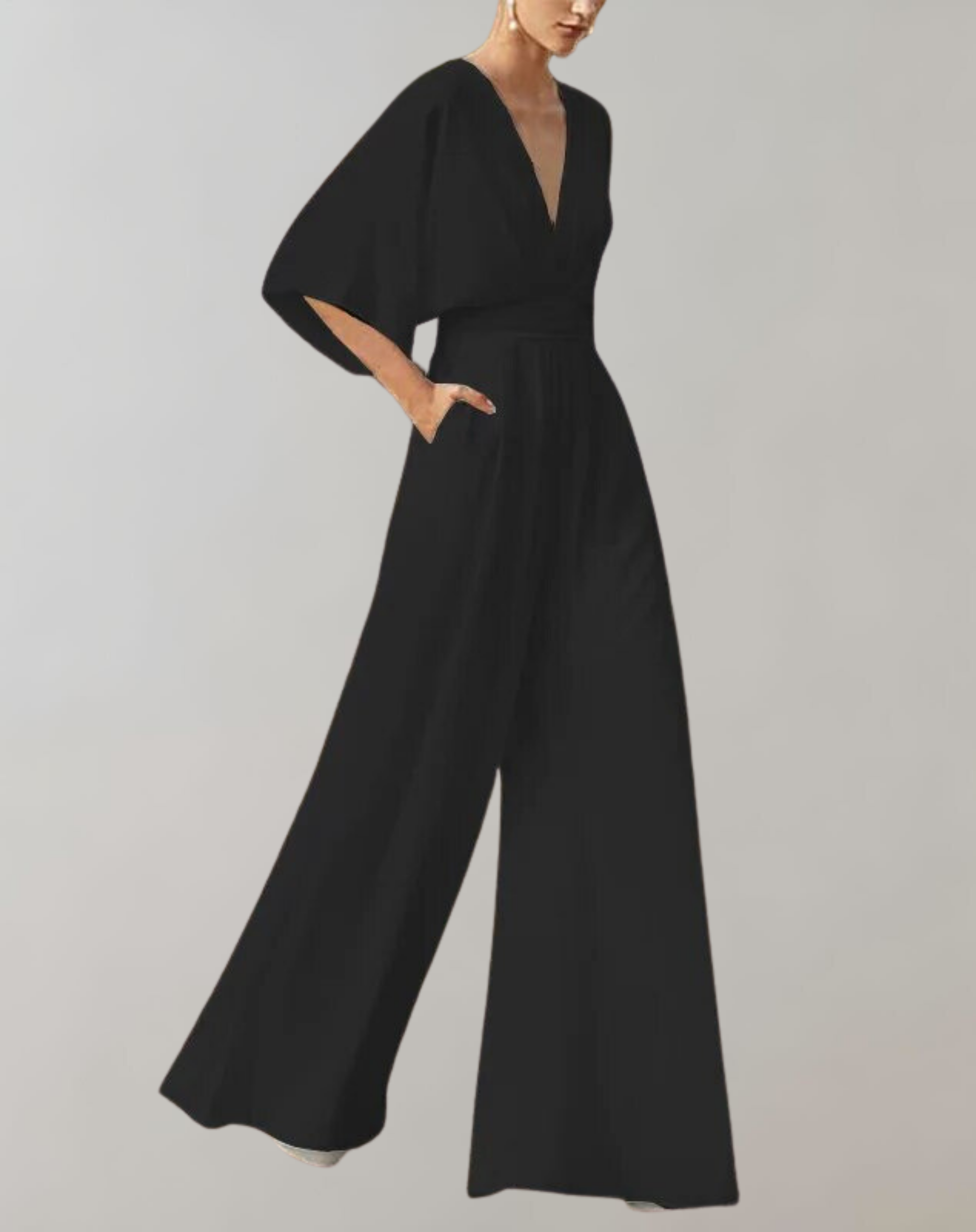 Stylish Butterfly Sleeve Flowing Jumpsuit for Women