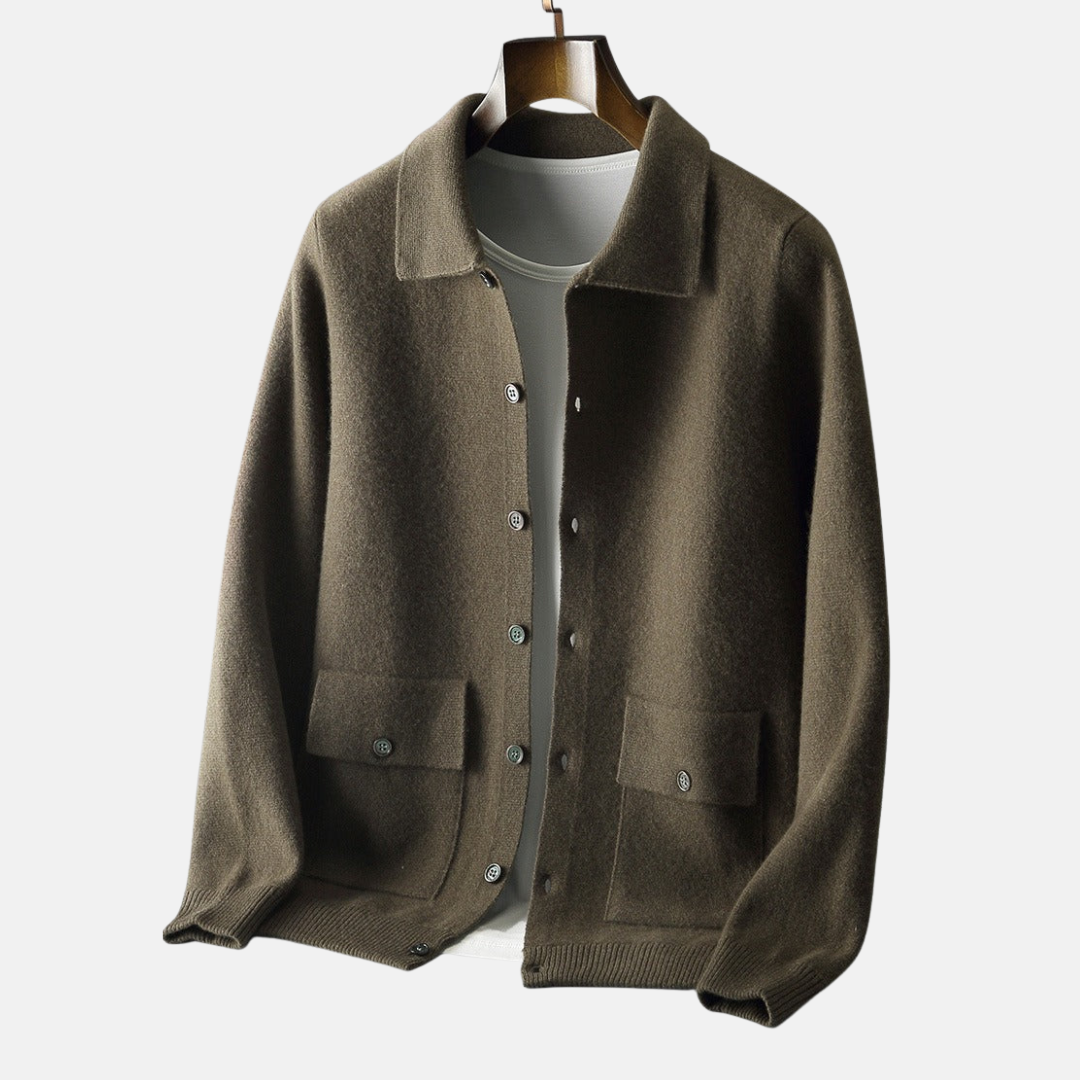Men's Cardigan - Fine Knit - Straight Fit - Shawl Collar