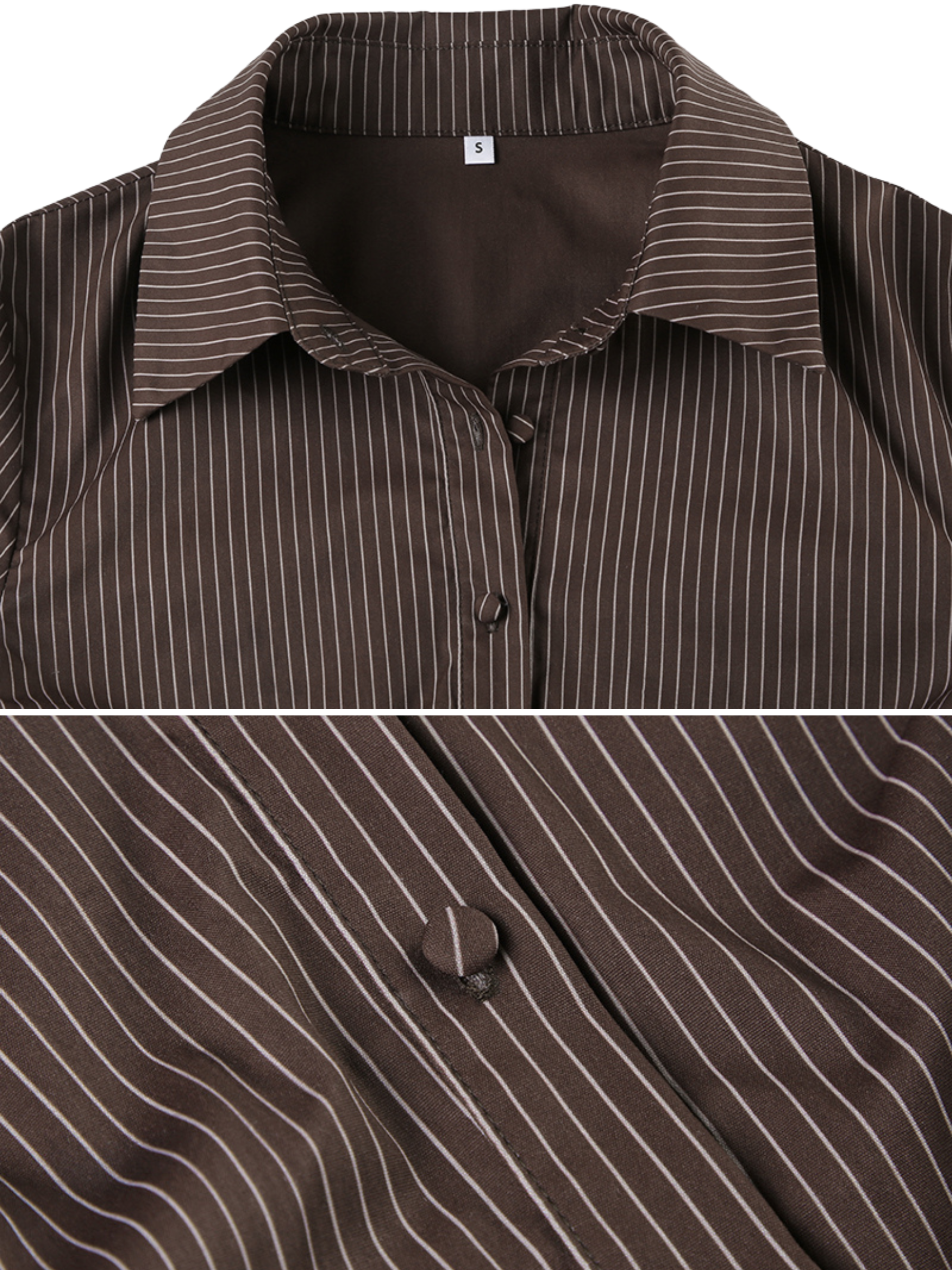 Elegant fitted shirt with chalk stripe for women