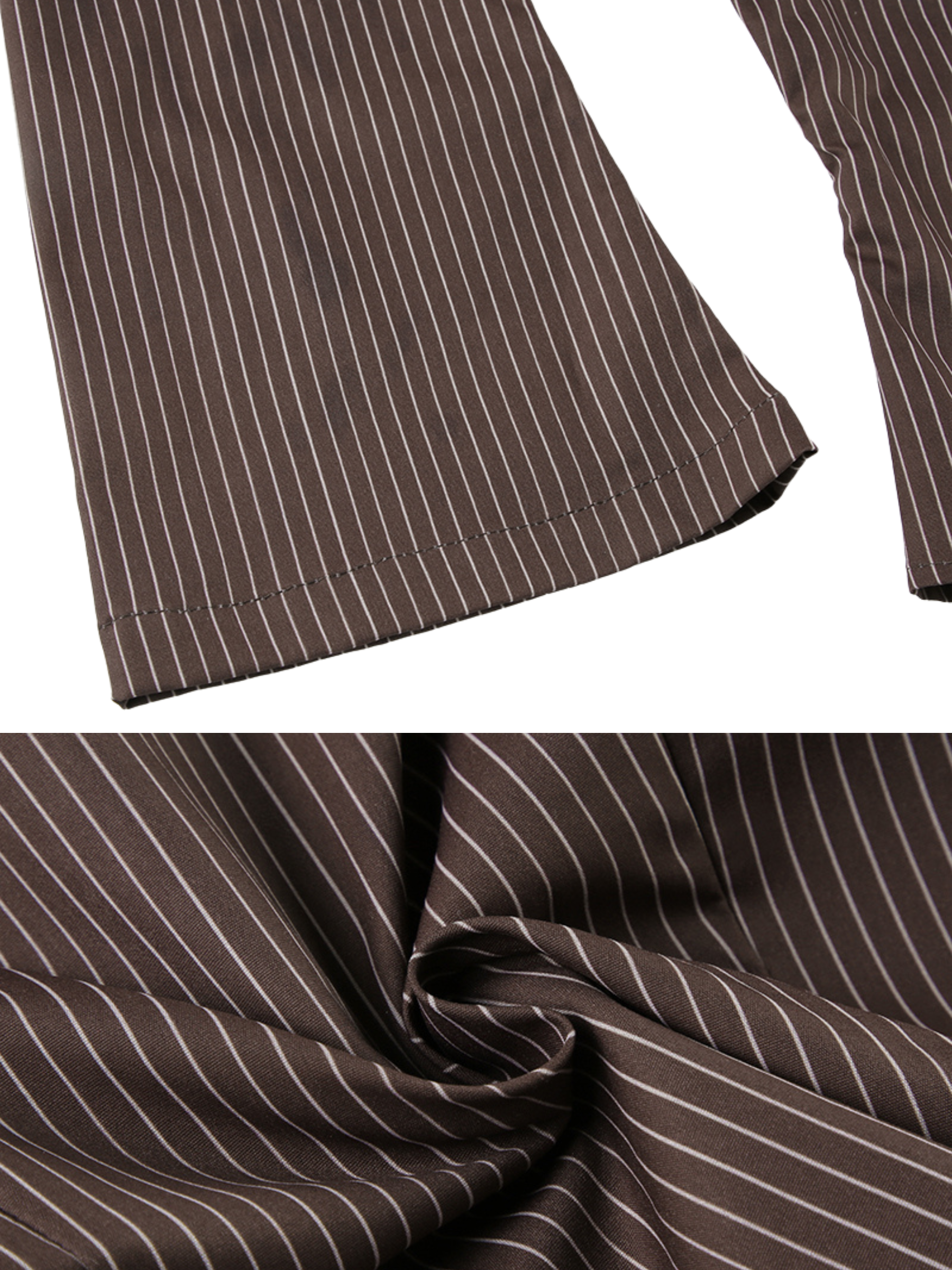 Elegant fitted shirt with chalk stripe for women