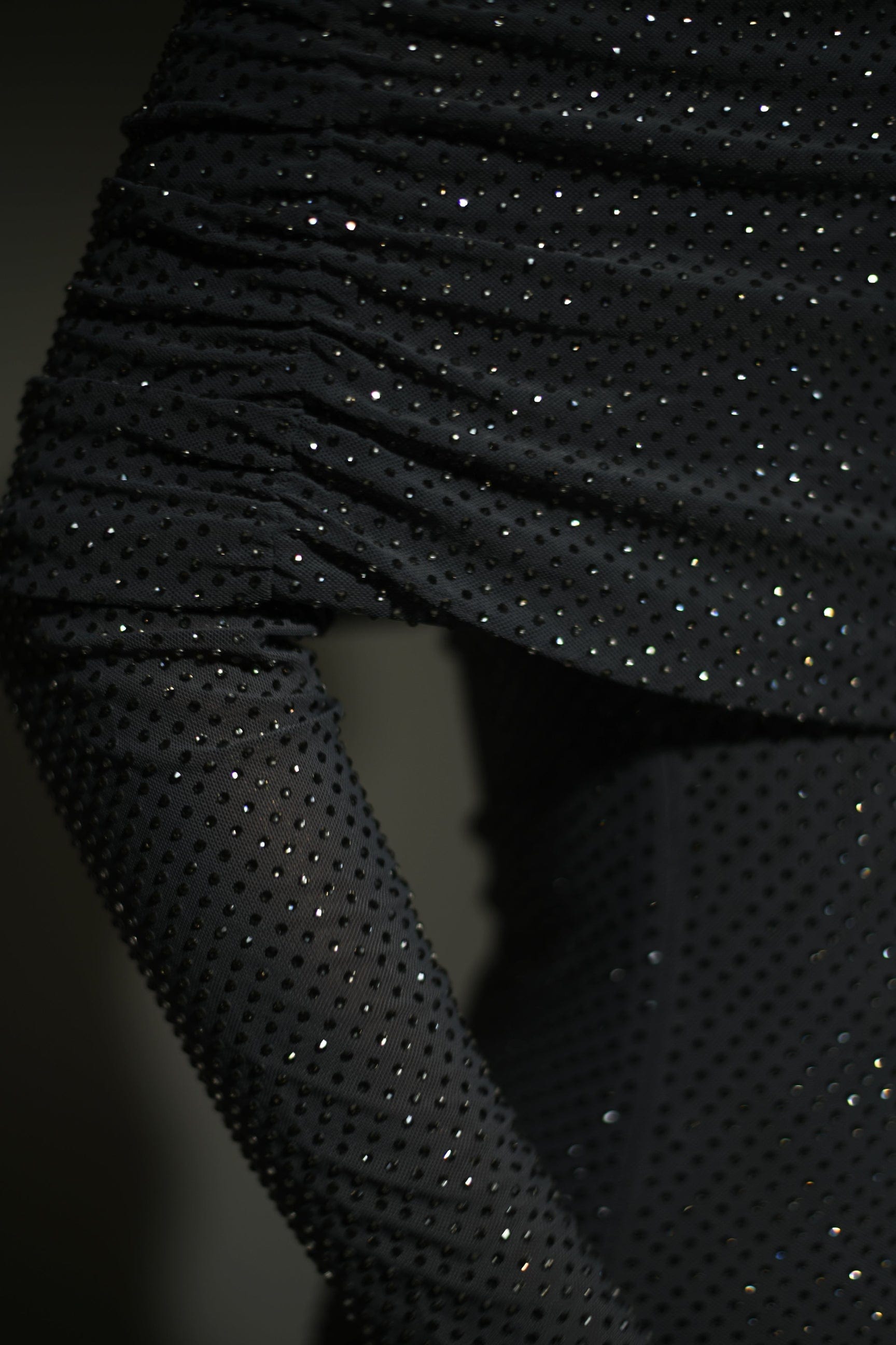 Sparkling Long Dress with Shoulder Pieces