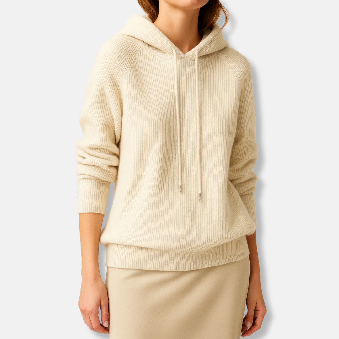 Women's Hoodie - Fine Knit - Relaxed Fit - Hood With Drawstring