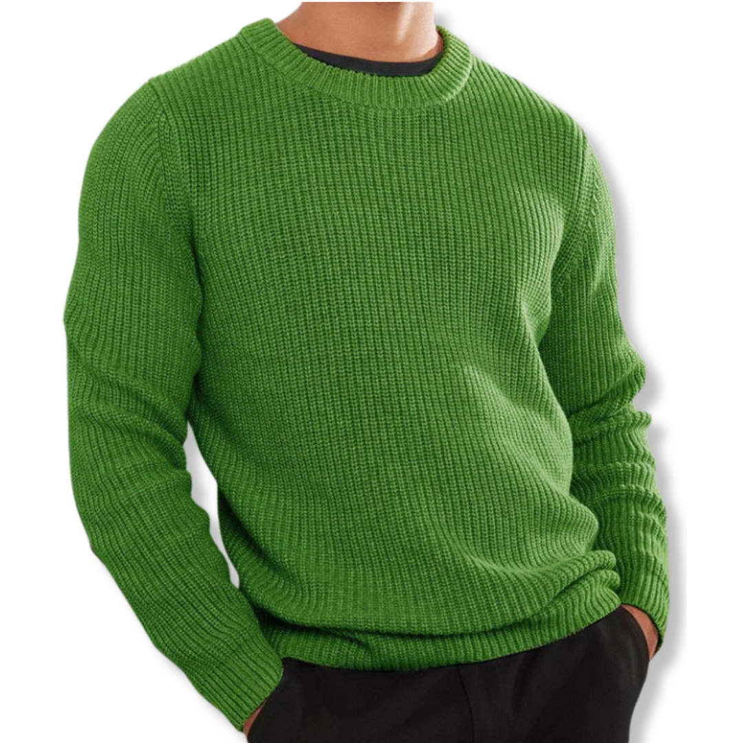 Men's Sweatshirt – Relaxed Fit – Ribbed – Long Sleeves – Round Neck