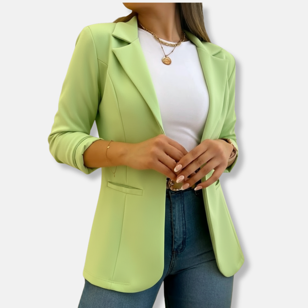 Women's blazer – Tailored fit – Three-quarter sleeve – Notched lapel – Flap pockets
