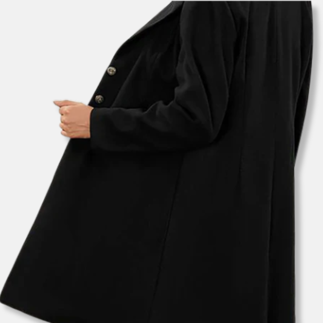 Women's Long Coat - Wool - Slim Fit - Mid-length - Notched lapel - Double row buttons
