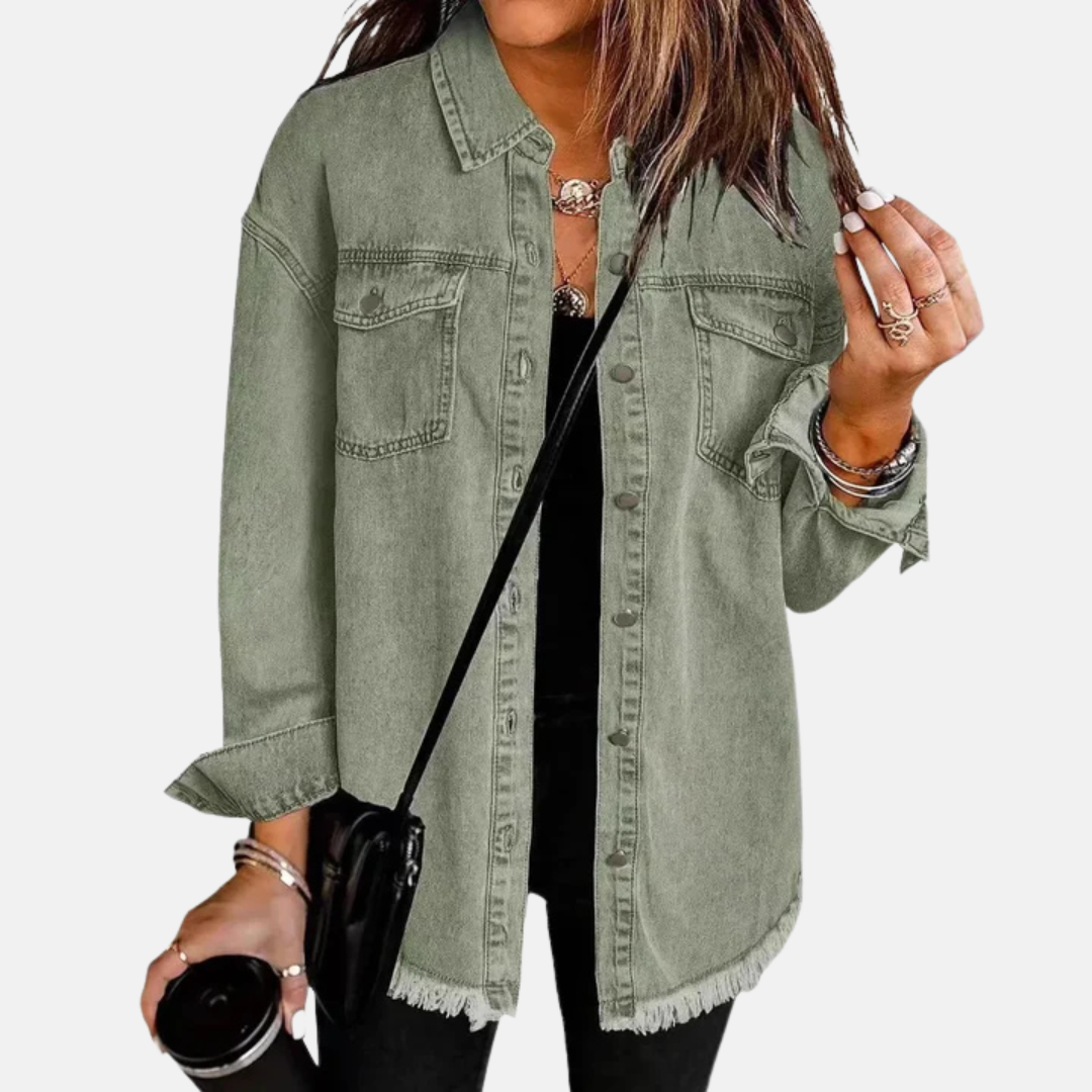 Women's Shacket - Woven Denim - Tunic length