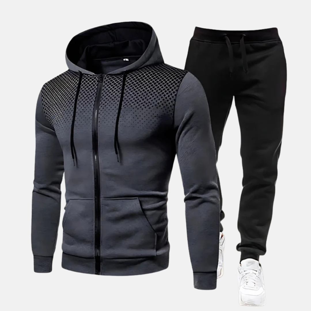 Men's Tracksuit – Slim Fit – Breathable Cotton – Zipper – Elastic Cuffs – Print