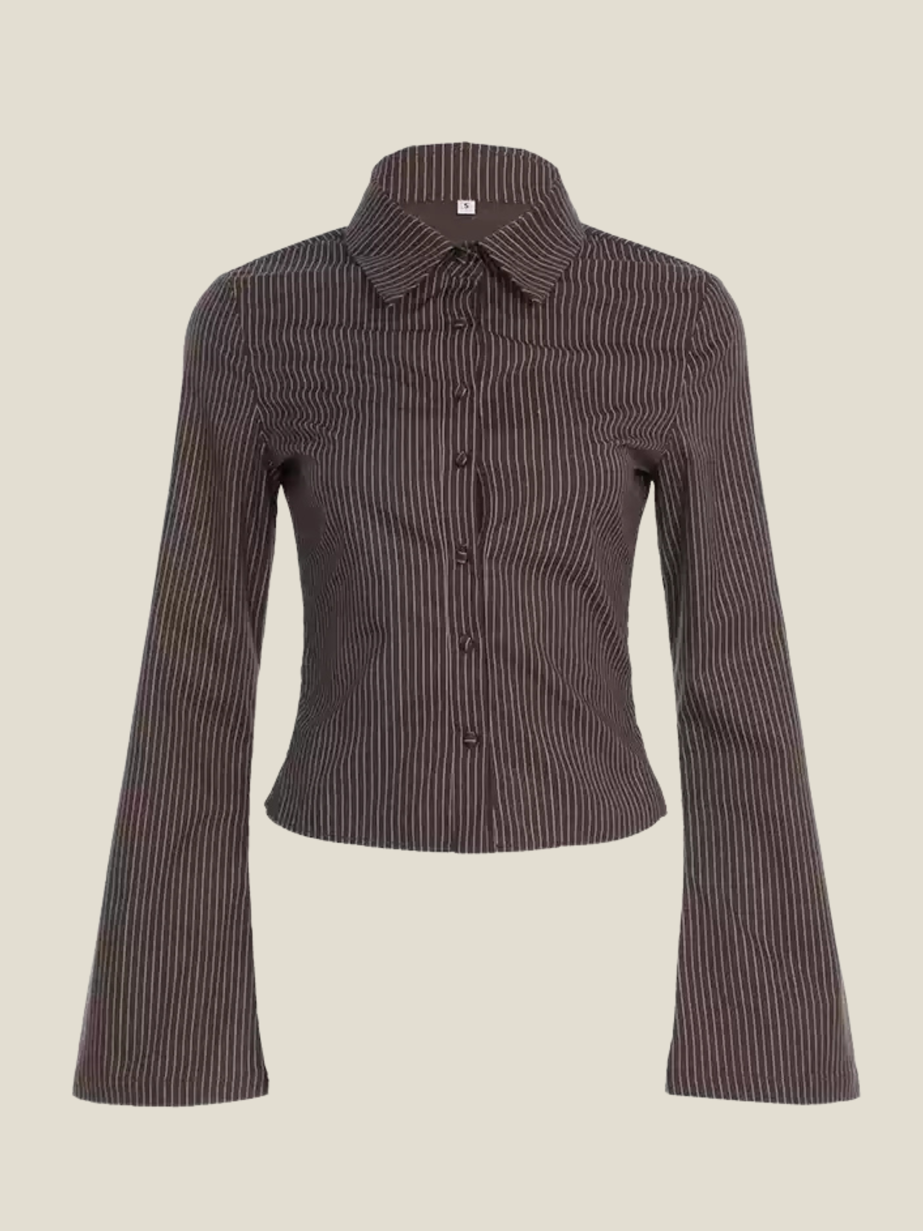 Elegant fitted shirt with chalk stripe for women