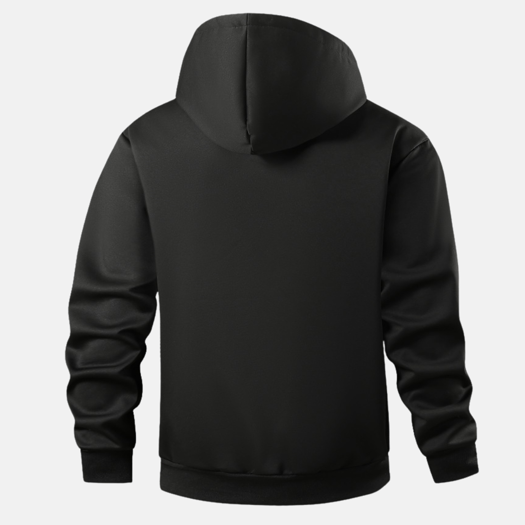 Men's hooded jacket – Relaxed fit – Plush lining – Zip closure – Ribbed trims