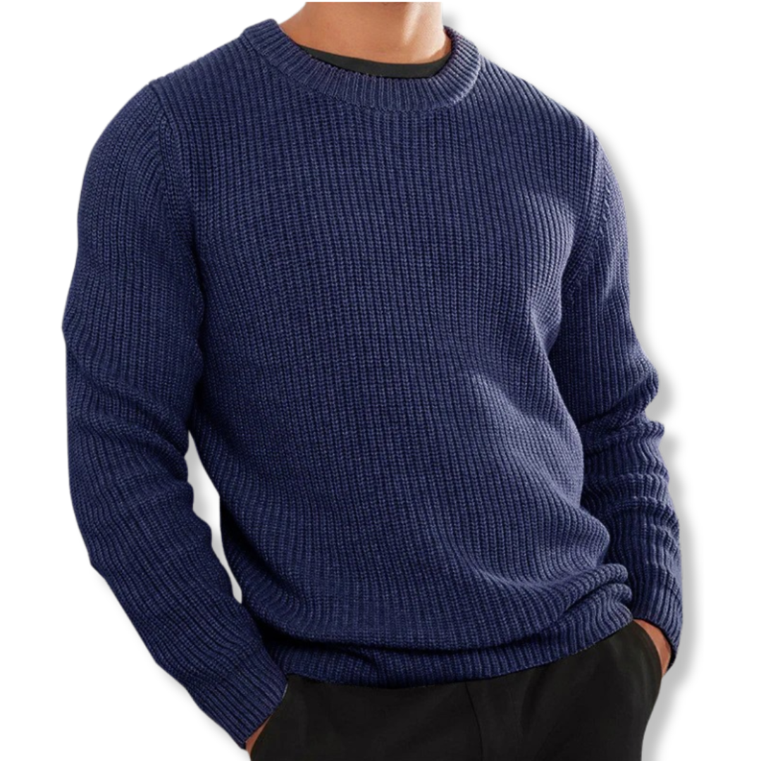 Men's Sweatshirt – Relaxed Fit – Ribbed – Long Sleeves – Round Neck