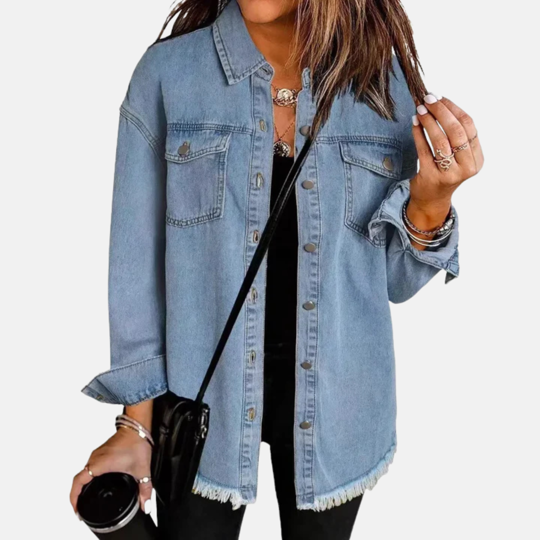 Women's Shacket - Woven Denim - Tunic length