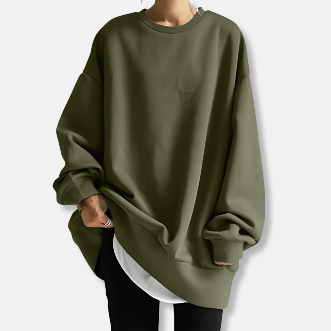 Women's sweatshirt – Oversized fit – Cotton mix – Long sleeves – Tunic length