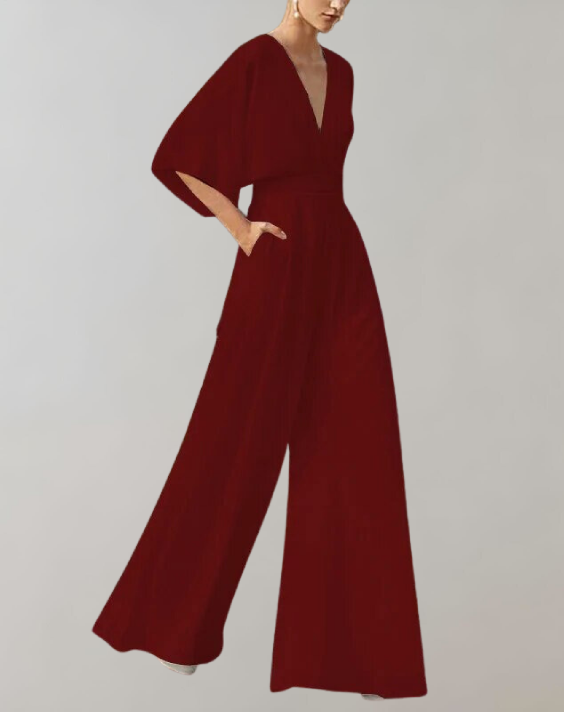 Stylish Butterfly Sleeve Flowing Jumpsuit for Women