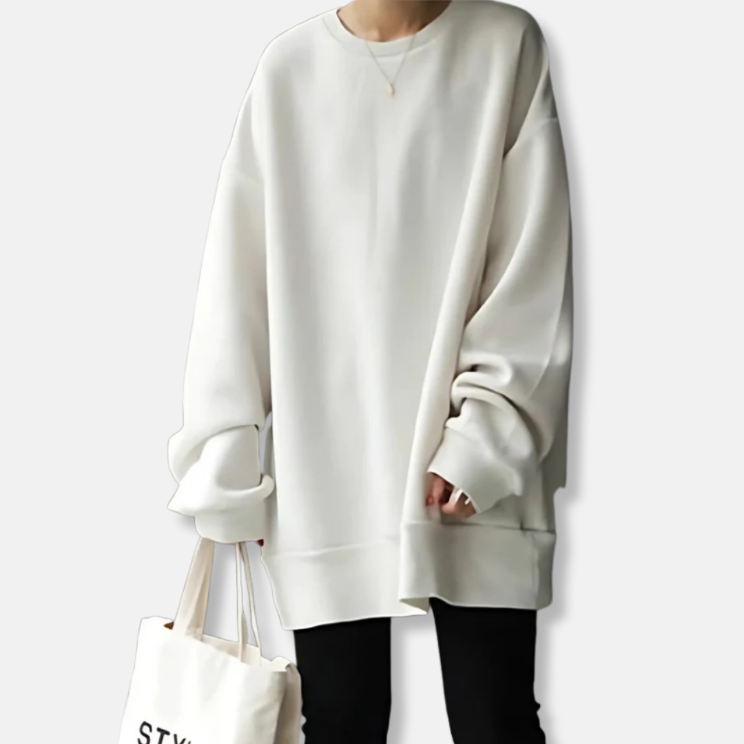 Women's sweatshirt – Oversized fit – Cotton mix – Long sleeves – Tunic length