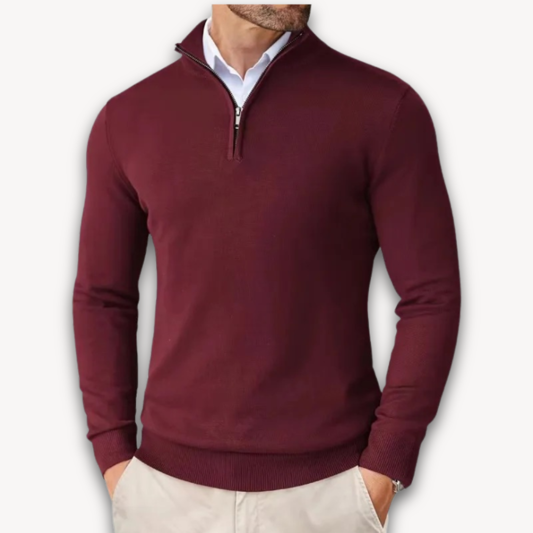 Lichtgewicht Katoenen Quarter-Zip Trui voor Heren – Casual