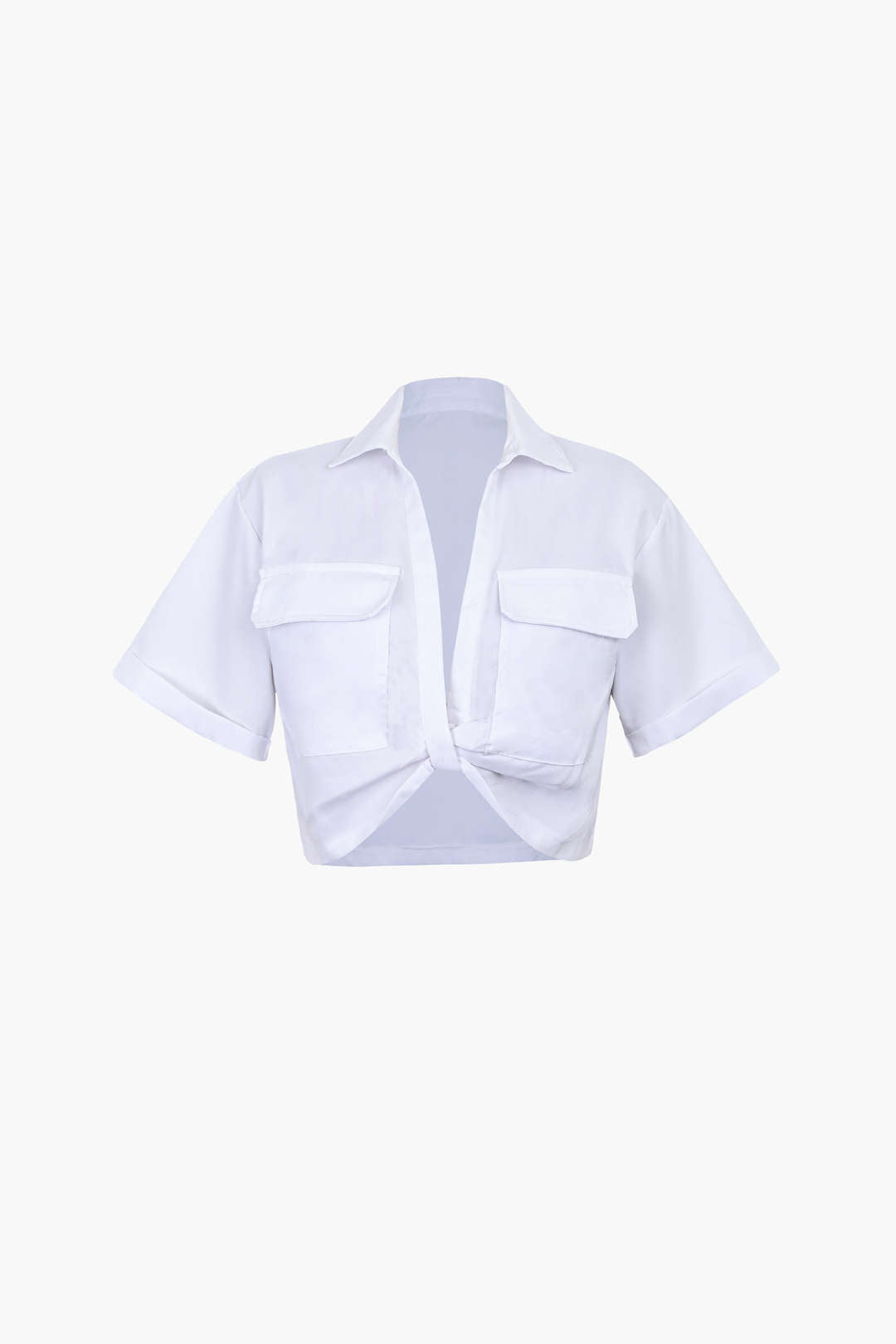 Basic Shirt With Flap Pocket And Turn-Up Hem